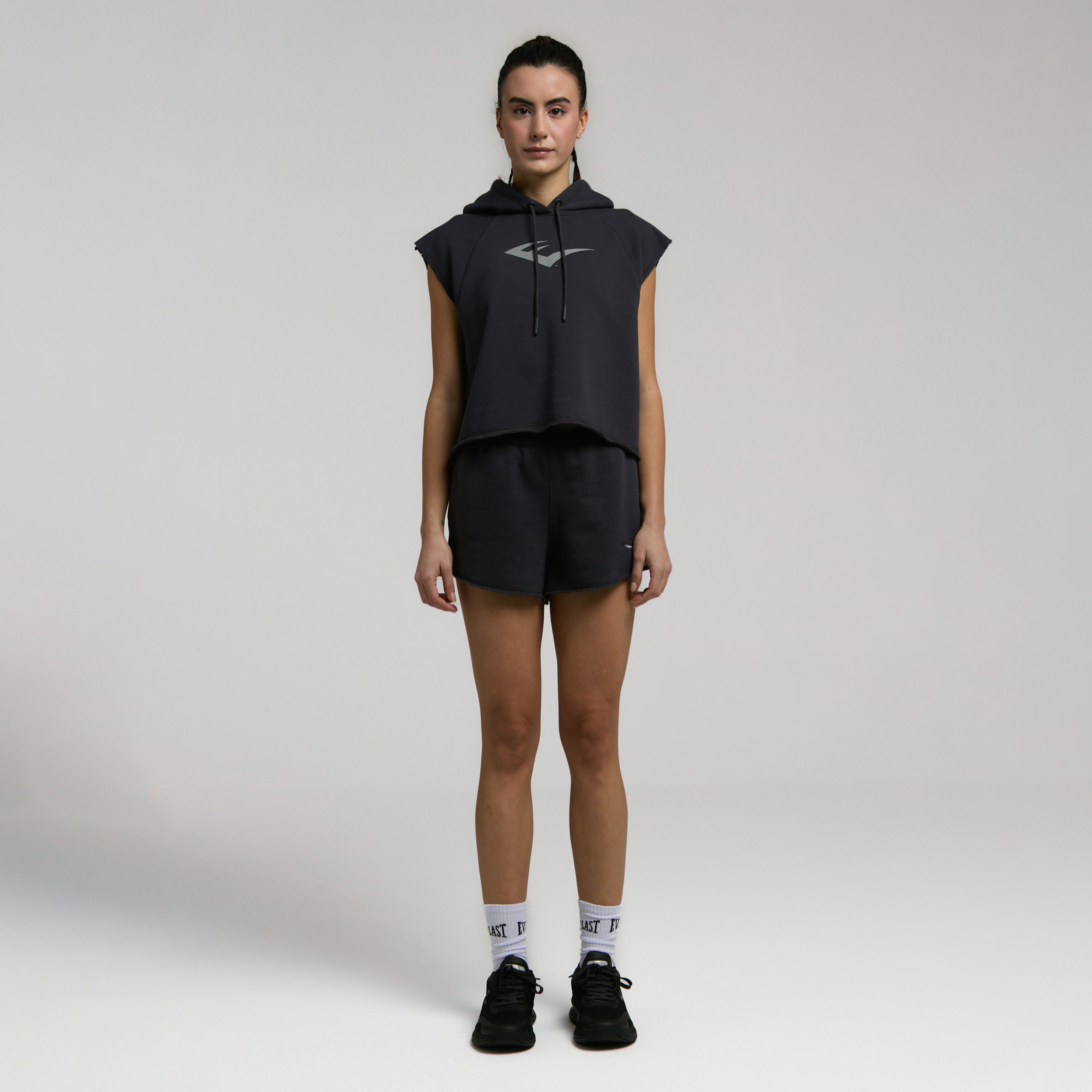 Everlast Ever Classics Kadın Gri Crop Hoodie