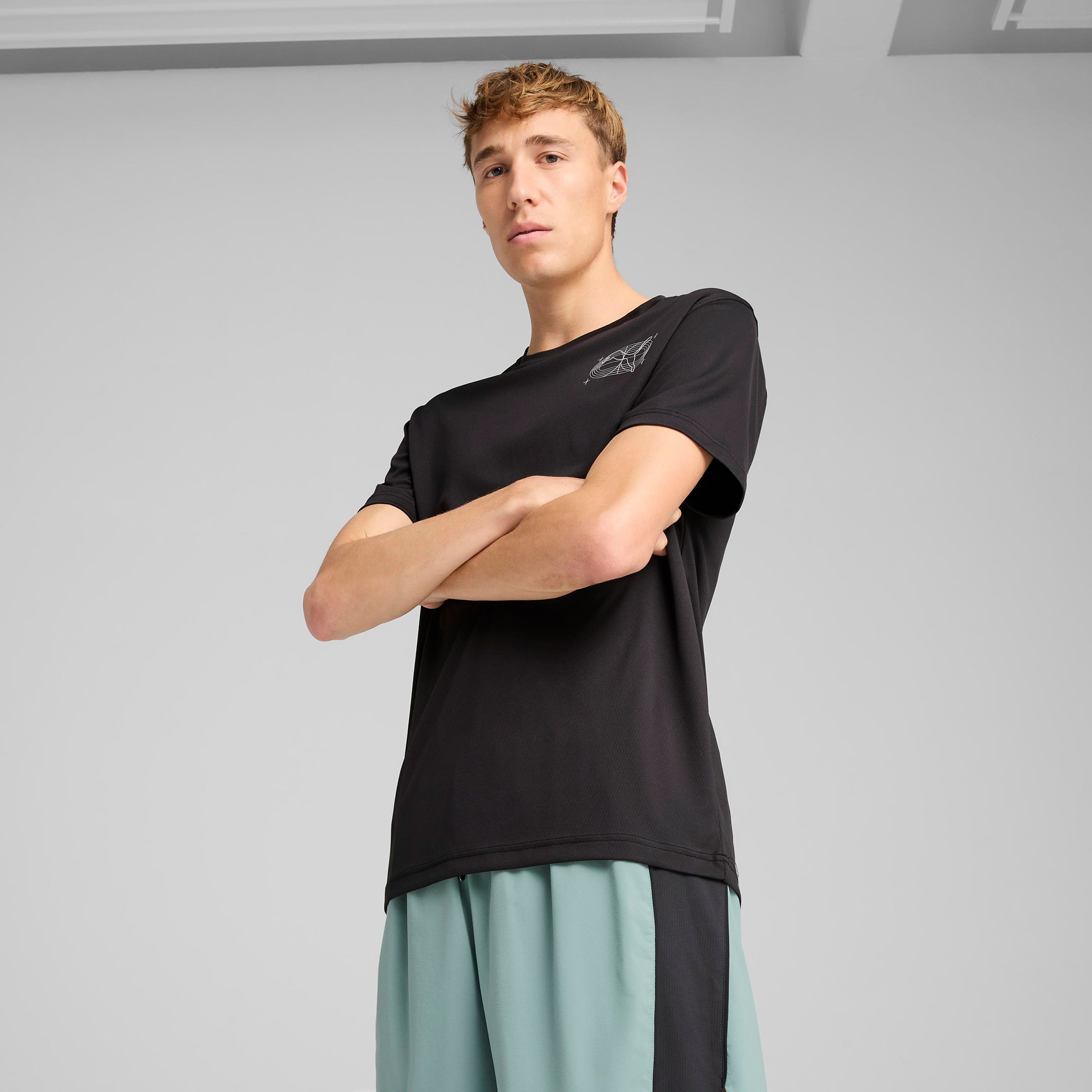 Puma Graphics Skeleton Run Erkek Siyah T-Shirt