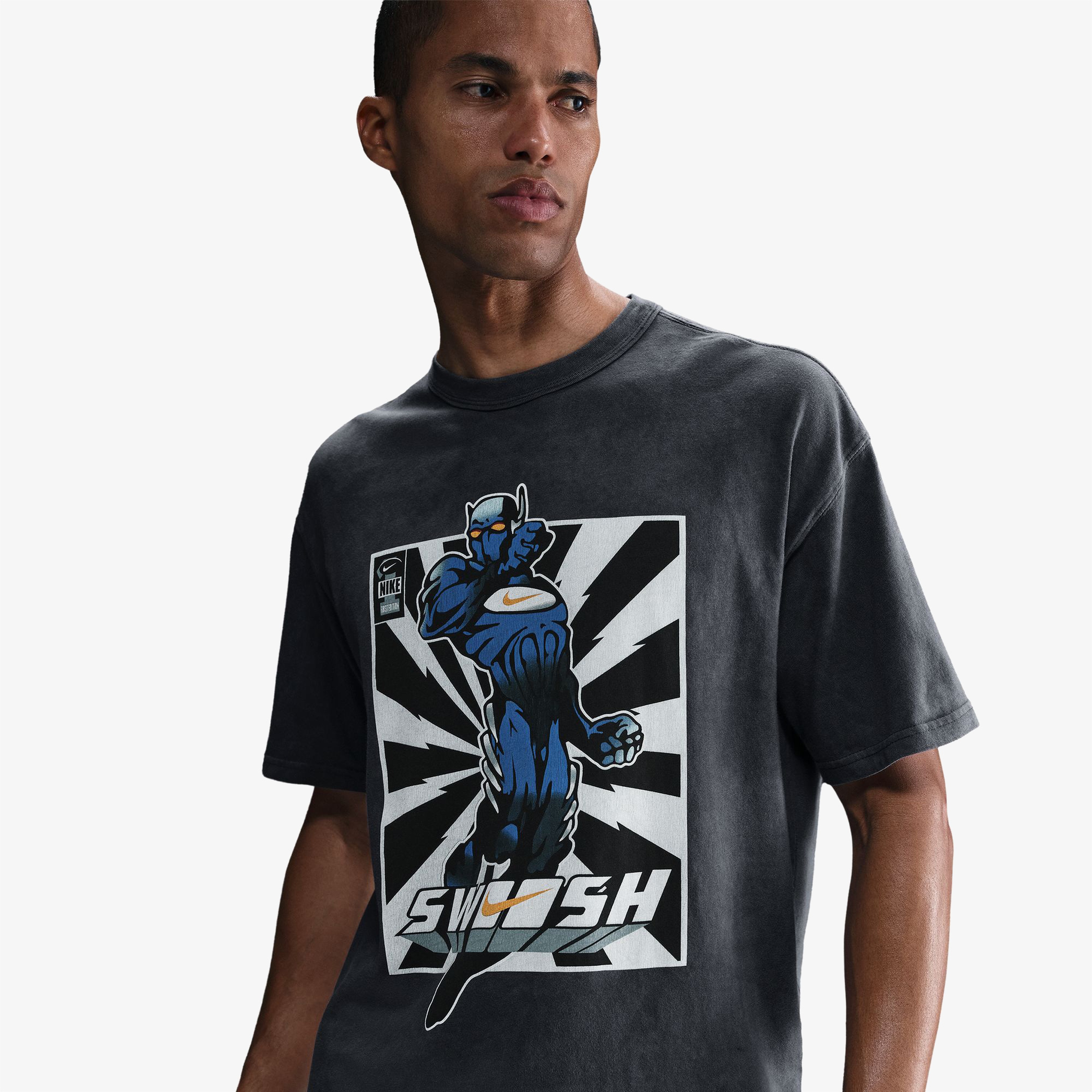 Nike Max90 IYKYK Fitnes Erkek Gri Antrenman T-Shirt