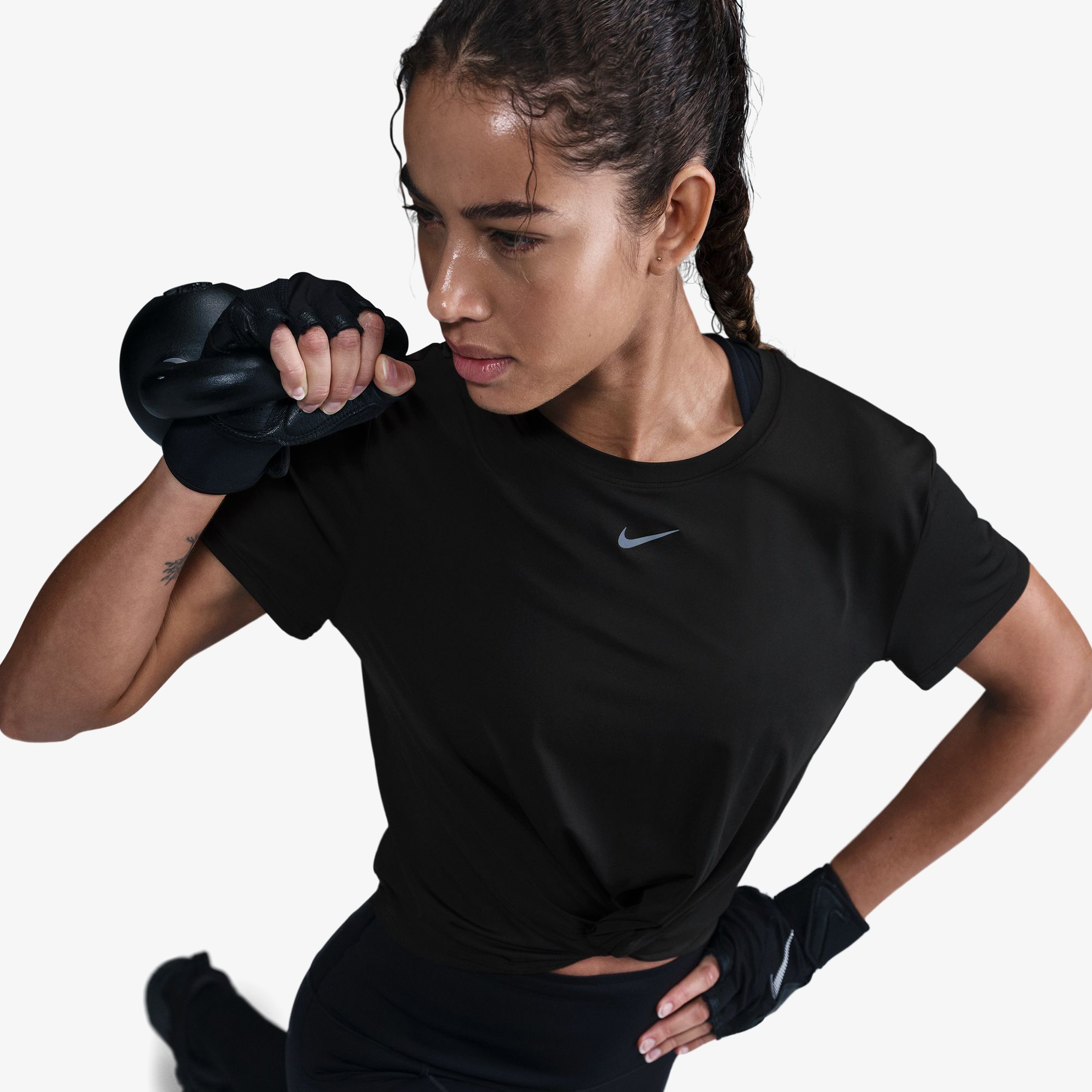 Nike One Classic Twist Kadın Siyah Antrenman T-Shirt