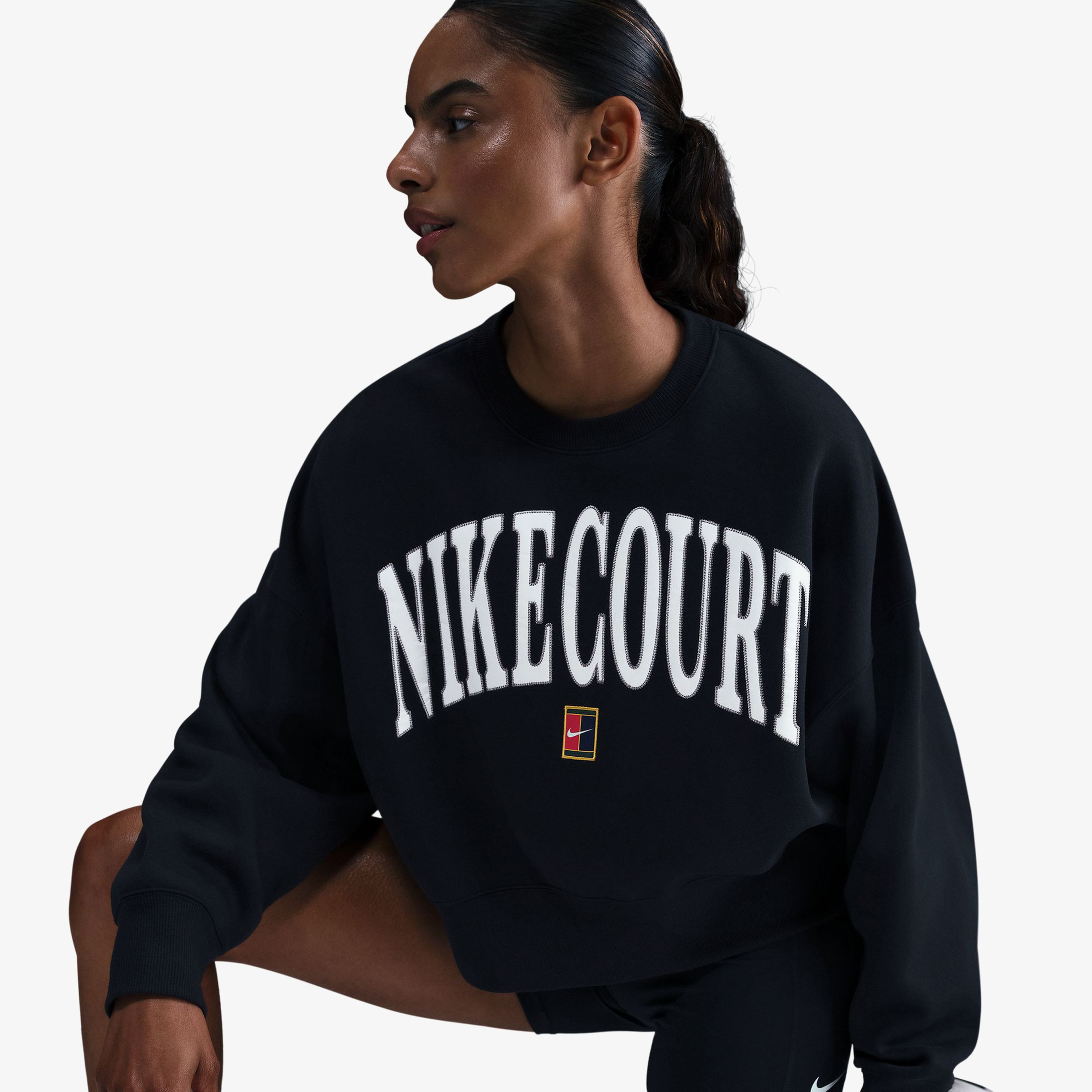Nike Court Phoenix Fleece Kadın Siyah Sweatshirt