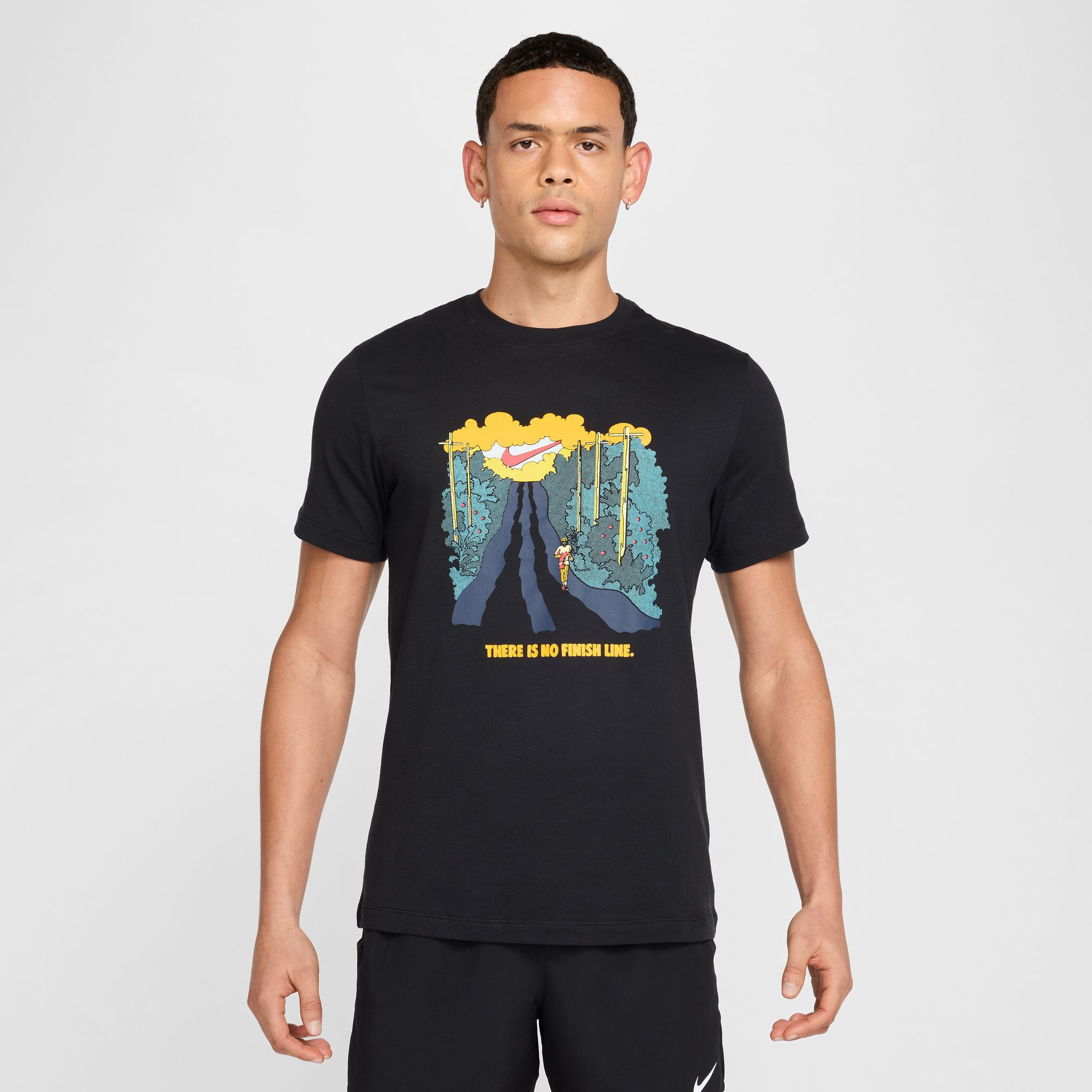 Nike Run IYKYK Erkek Siyah Koşu T-Shirt