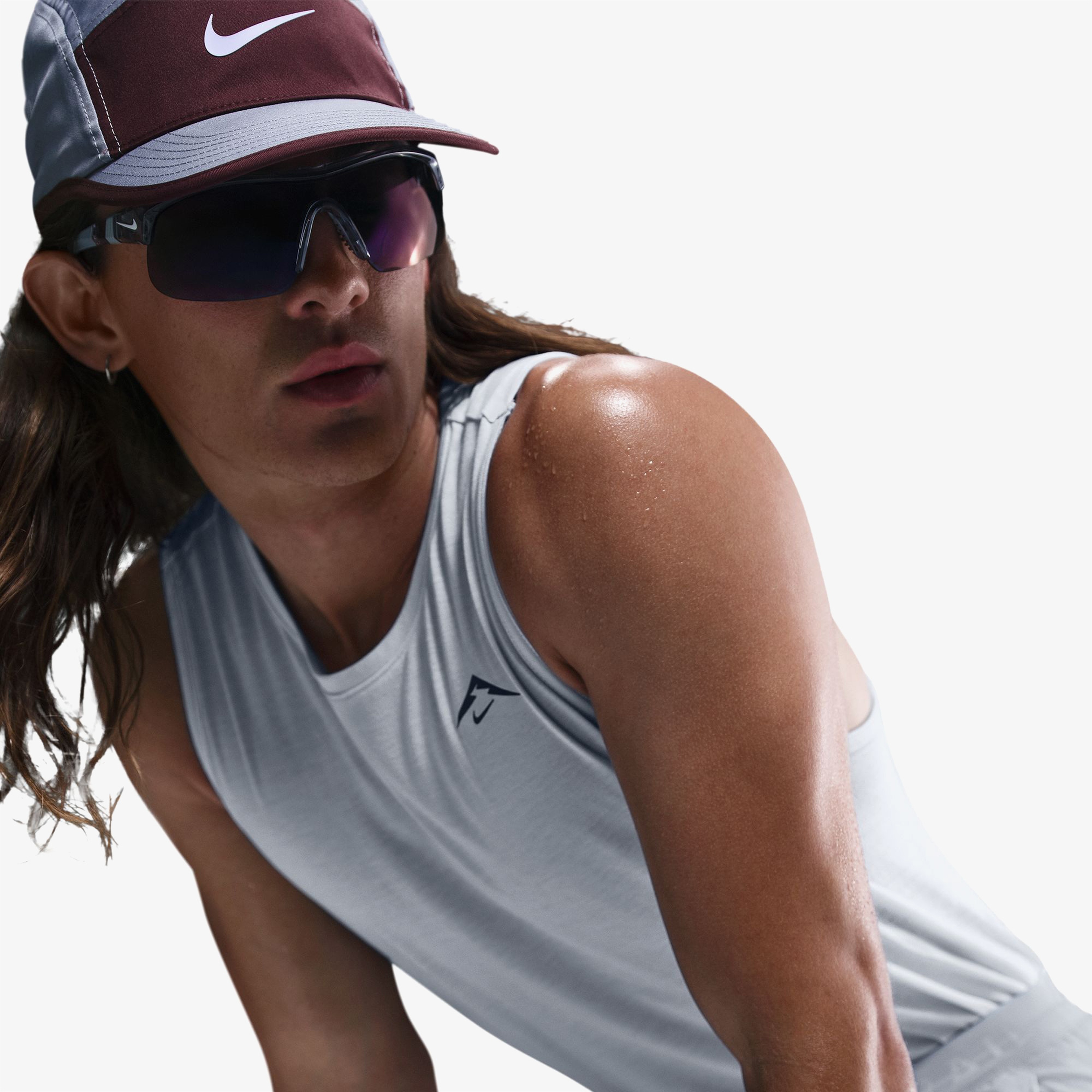 Nike Trail Solar Chase Erkek Gri Koşu T-Shirt