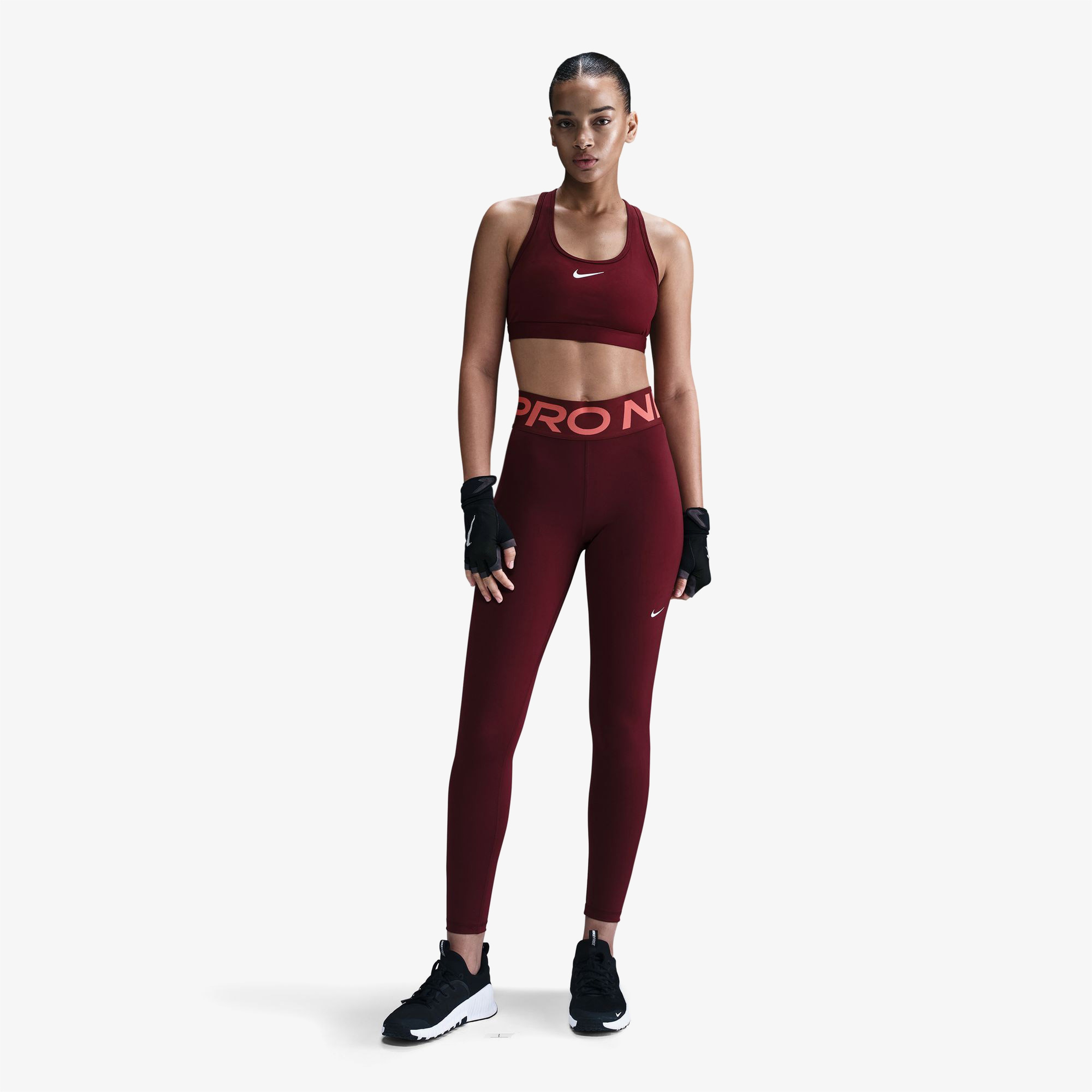 Nike Pro Sculpt Kadın Bordo Antrenman Tayt
