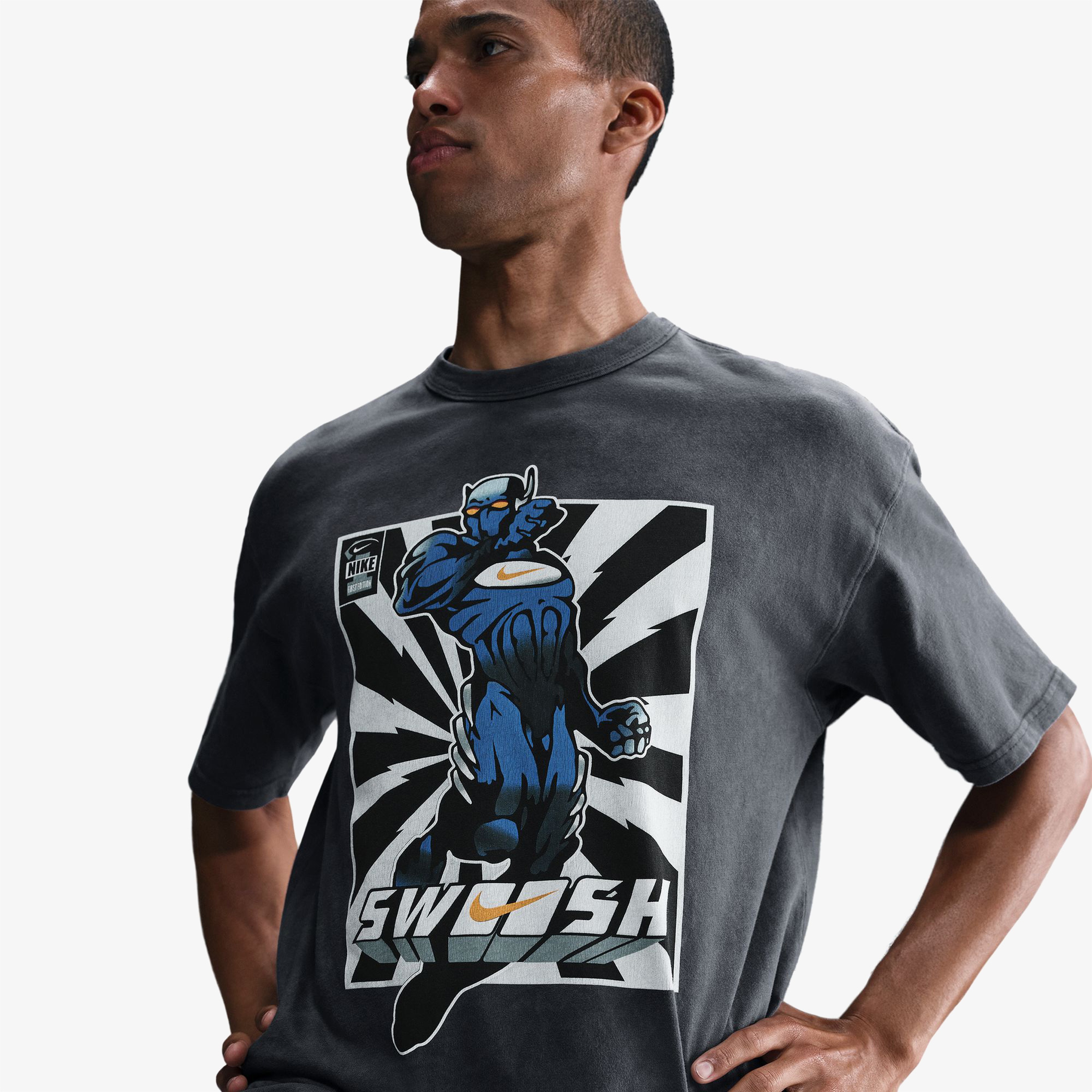 Nike Max90 IYKYK Fitnes Erkek Gri Antrenman T-Shirt