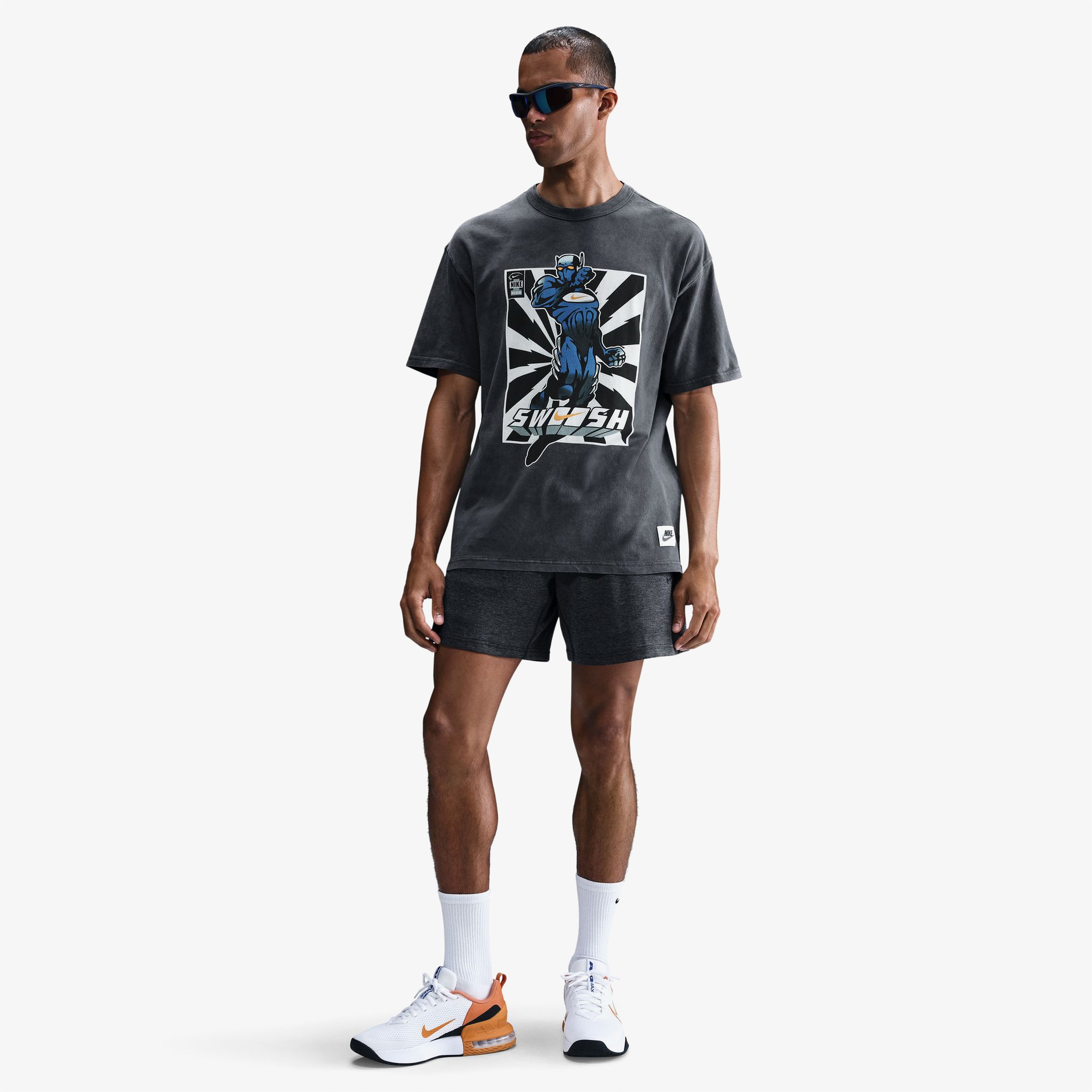 Nike Max90 IYKYK Fitnes Erkek Gri Antrenman T-Shirt