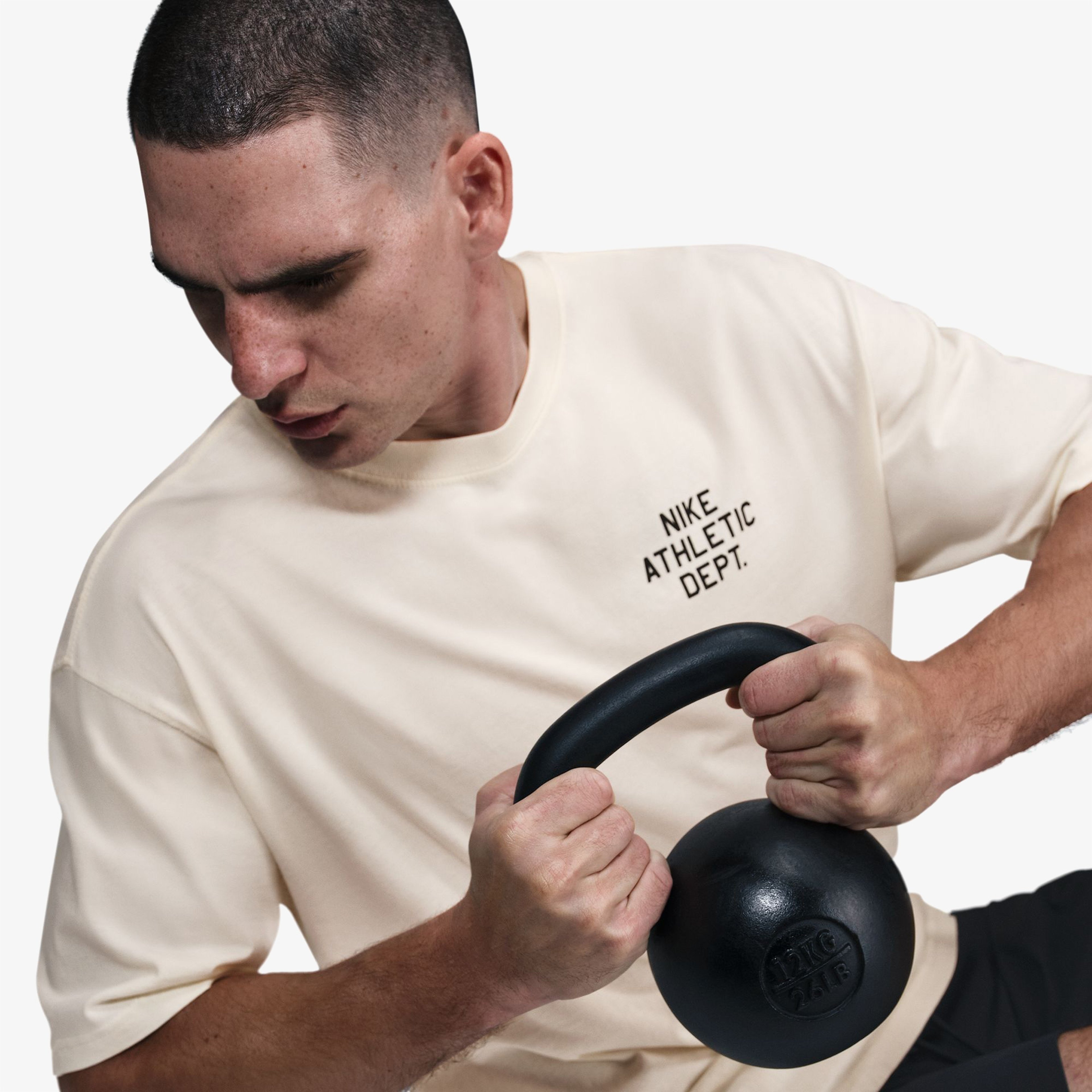 Nike M90 Gym Cult  Erkek Krem Antrenman T-Shirt