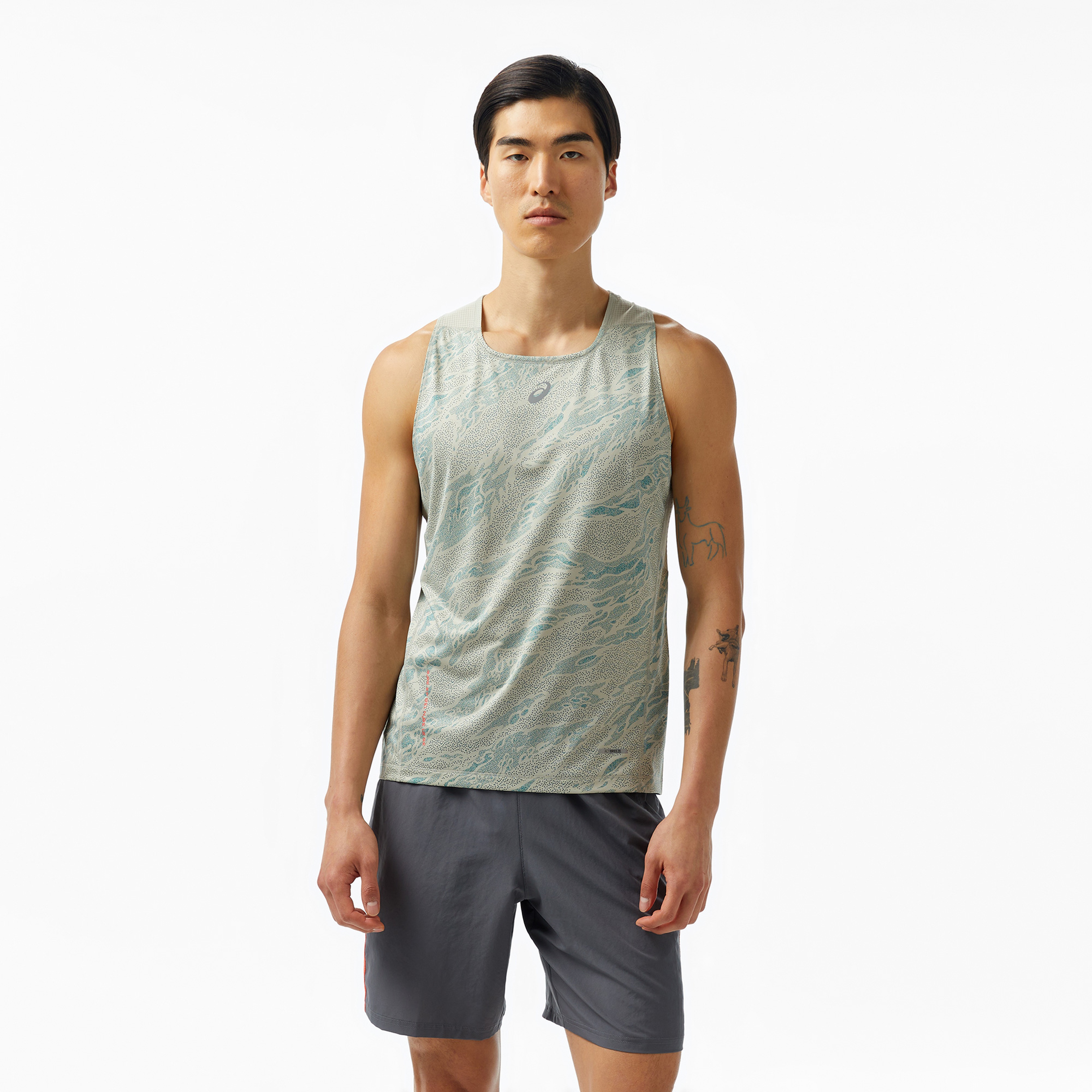 Asics Fujitrail Singlet Erkek Gri Atlet