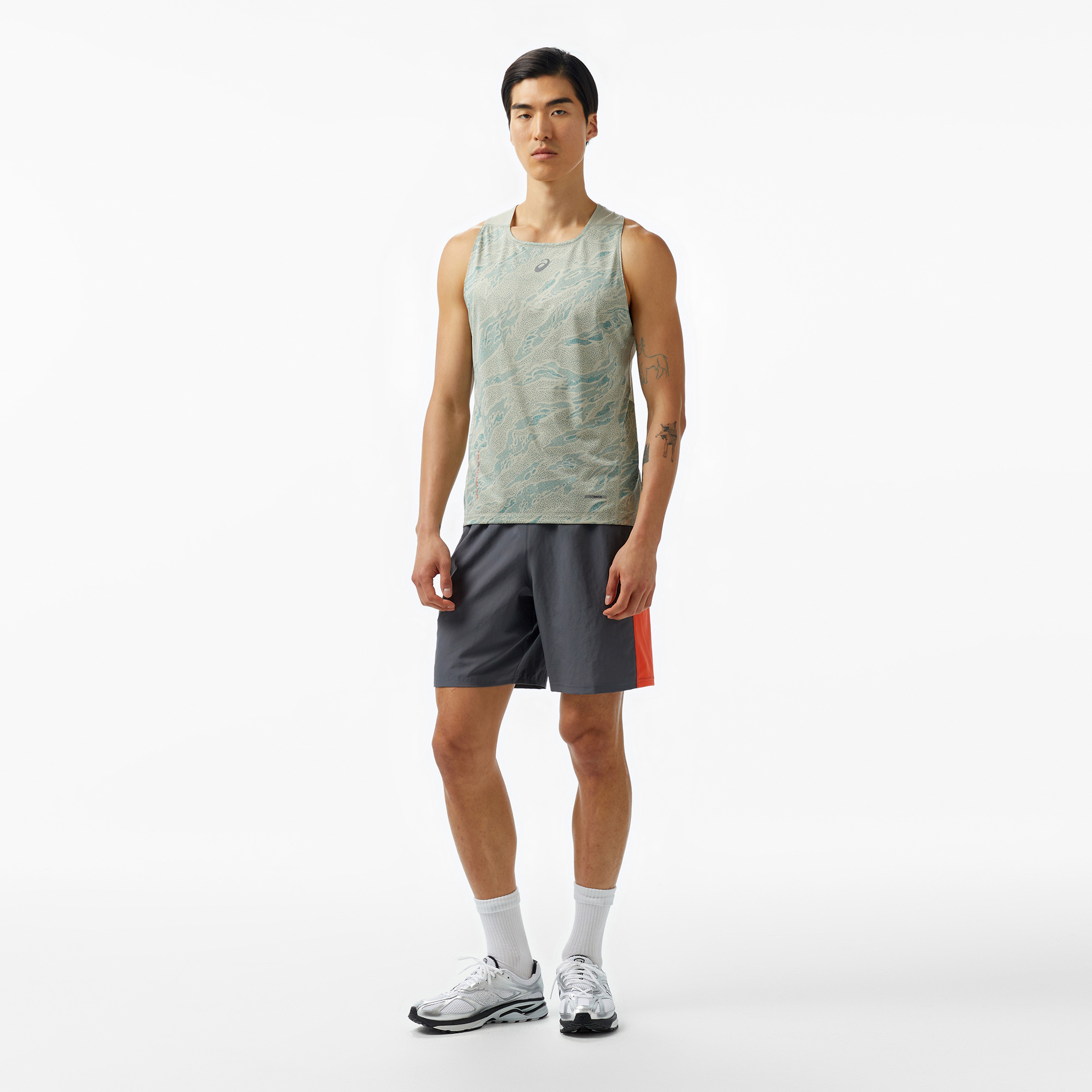Asics Fujitrail Singlet Erkek Gri Atlet