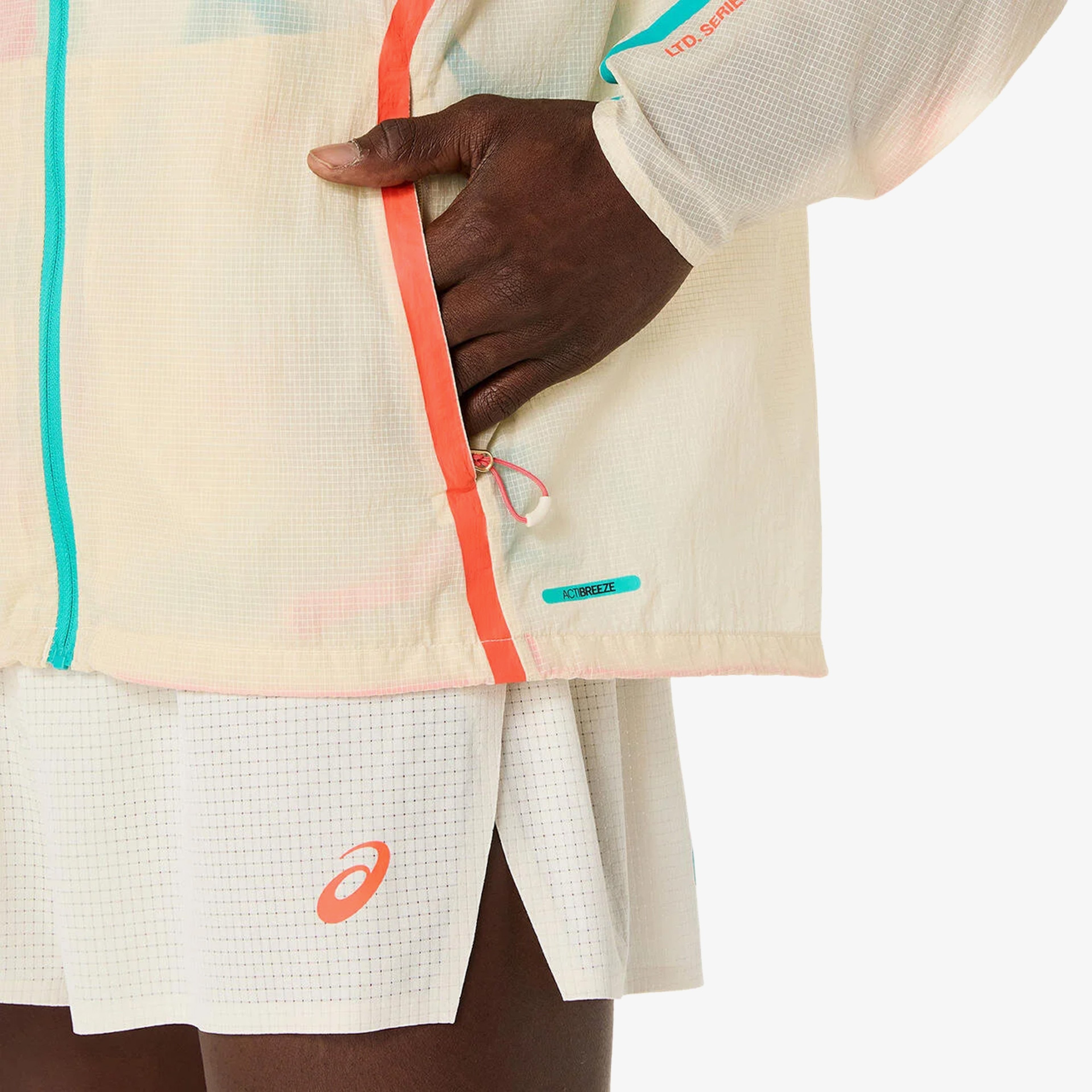 Asics Limited Series Road Packable Erkek Krem Koşu Ceket