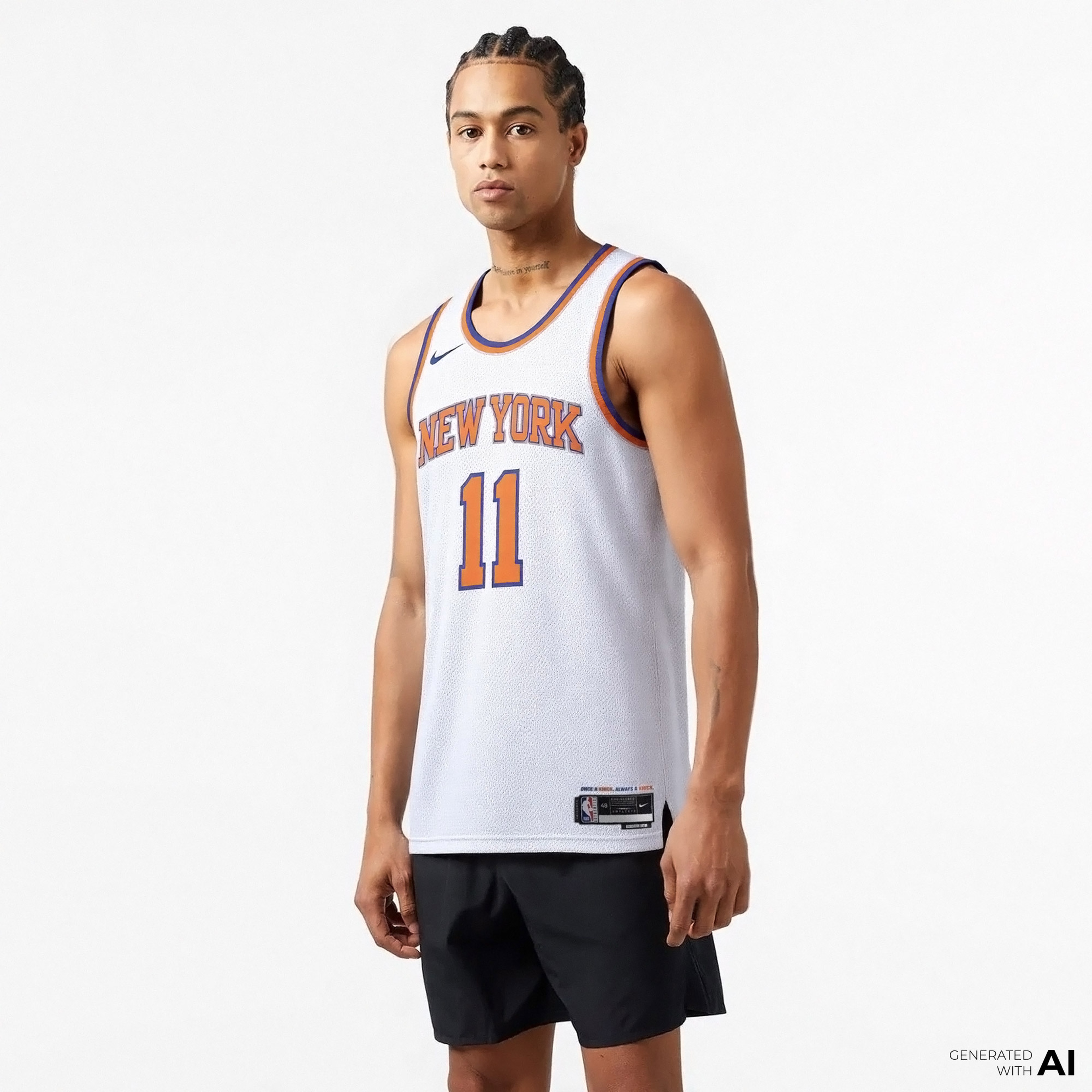 Nike New York Knicks Association Edition 22 Erkek Beyaz Basketbol Atlet