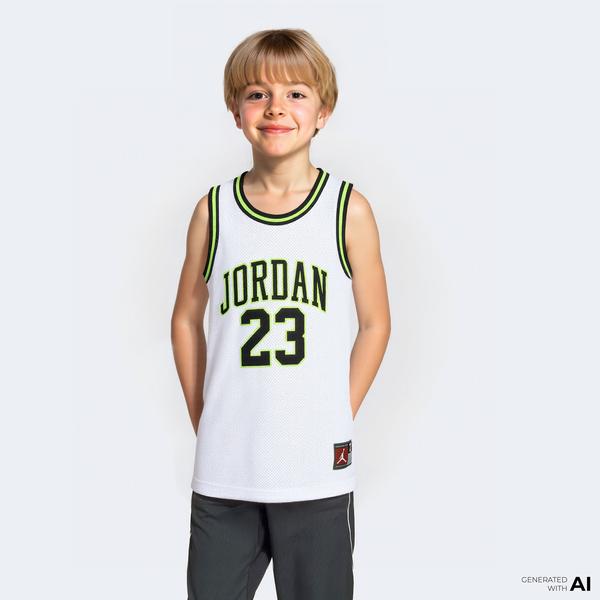 Jordan 23 Jersey Çocuk Beyaz Basketbol Forması