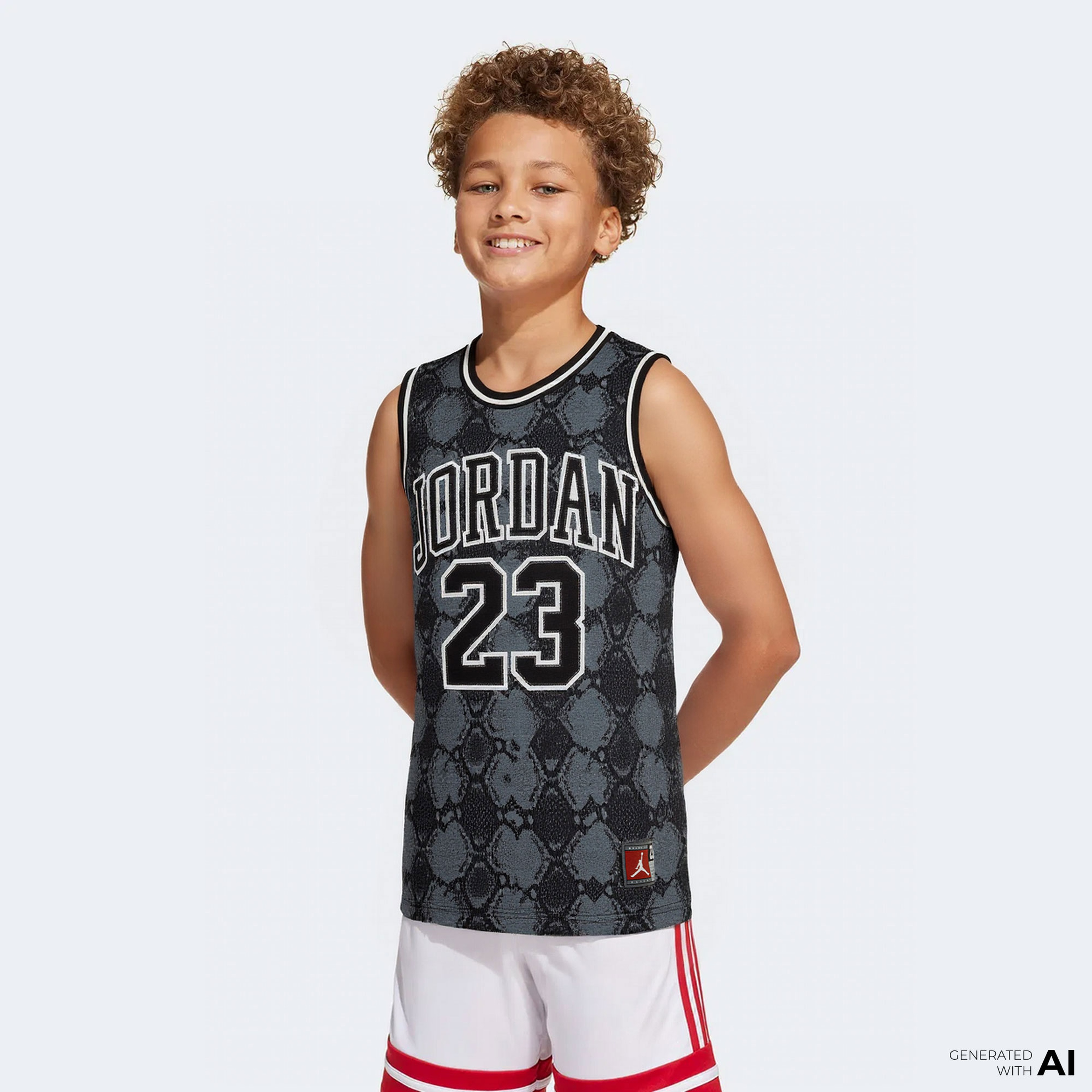 Jordan Jdn 23 Aop Jersey Çocuk Siyah Forma