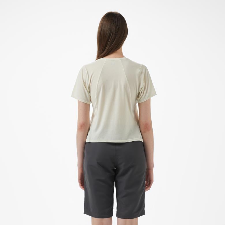 Salomon Shkout Air Crop Ss Kadın Krem Koşu T-Shirt