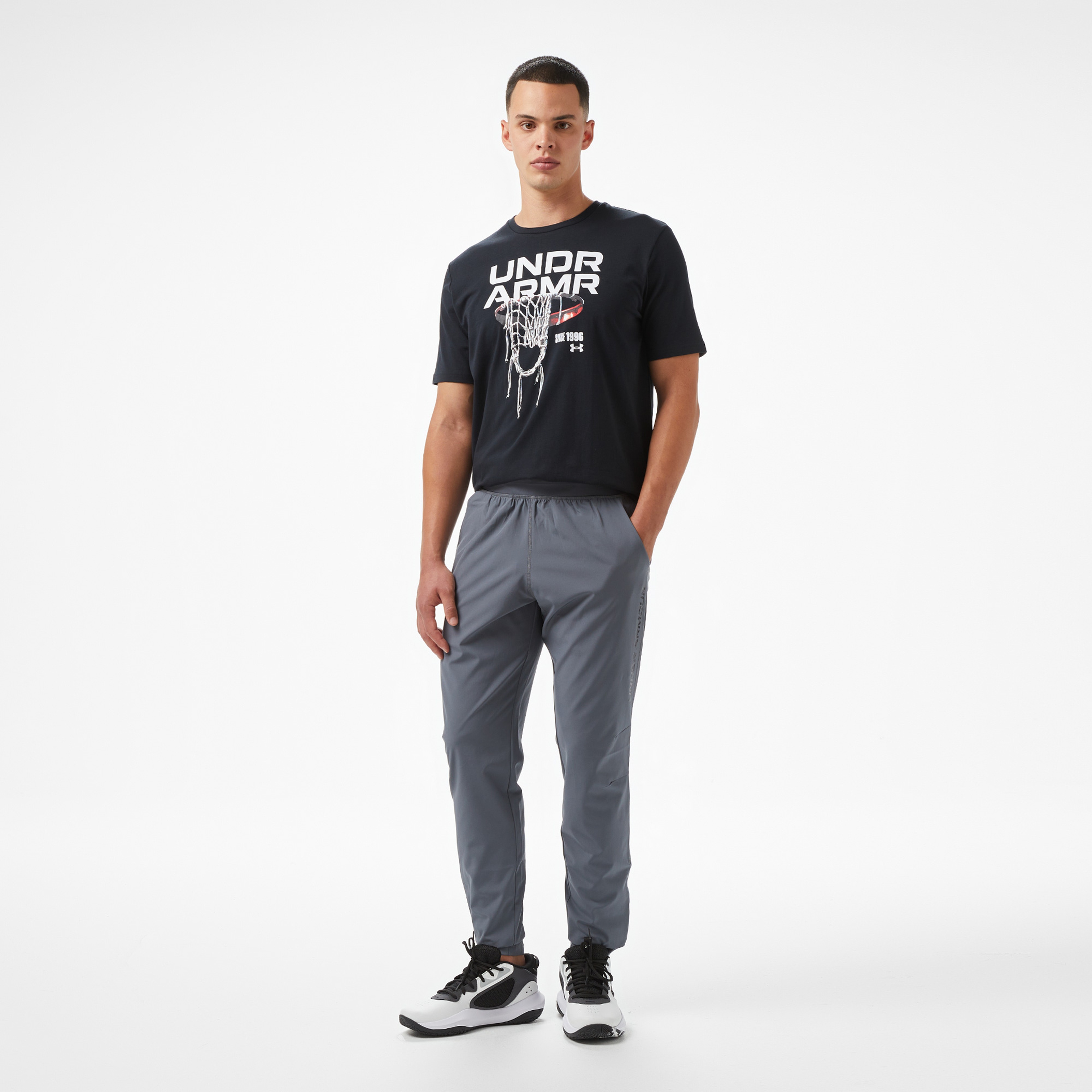Under Armour Hoops Net Erkek Siyah Basketbol T-Shirt