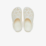 Crocs Classic Floral Cut Out Clog Kadın Krem Terlik