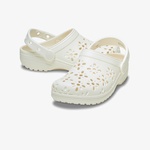 Crocs Classic Floral Cut Out Clog Kadın Krem Terlik