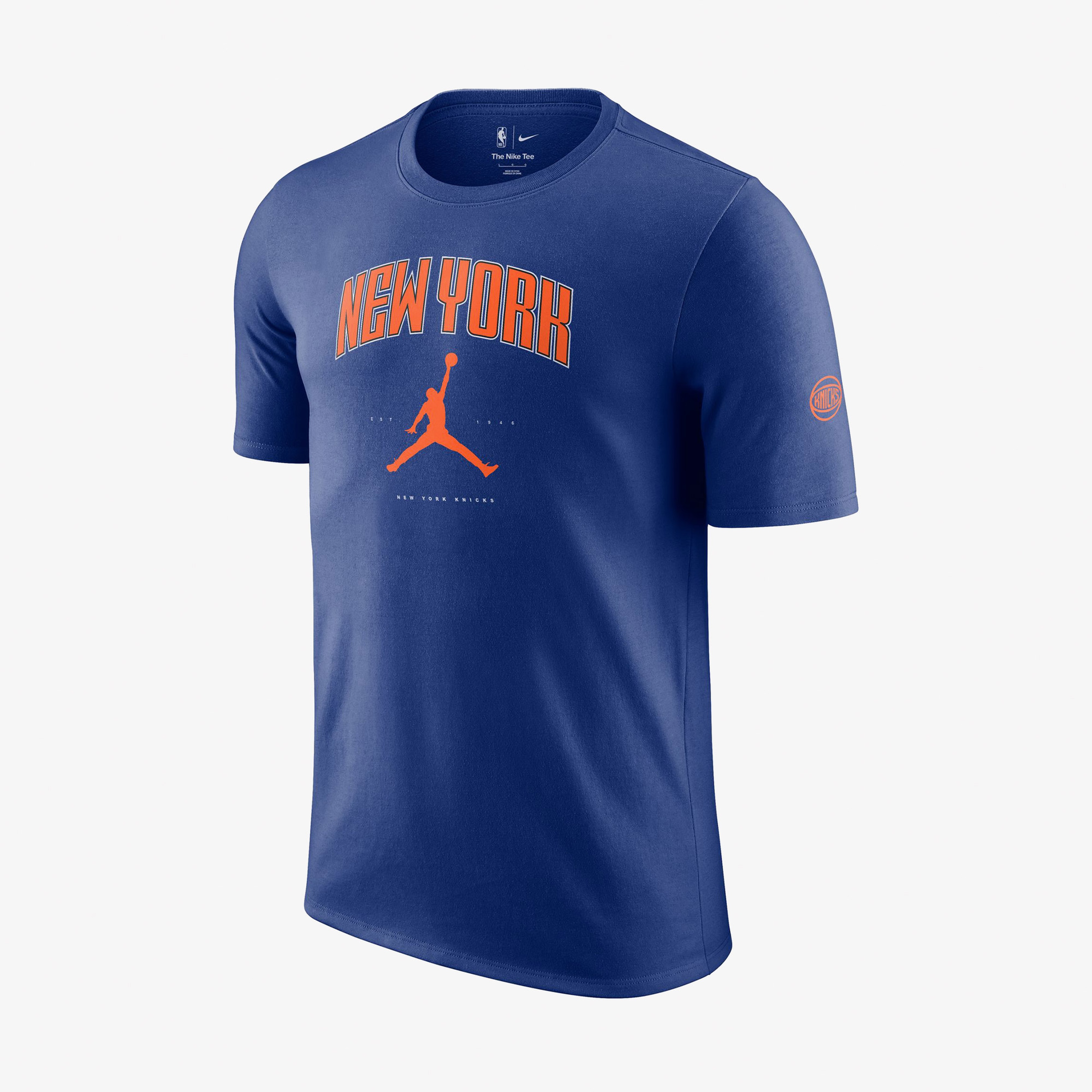 Nike New York Knicks Essential Erkek Mavi Basketbol T-Shirt