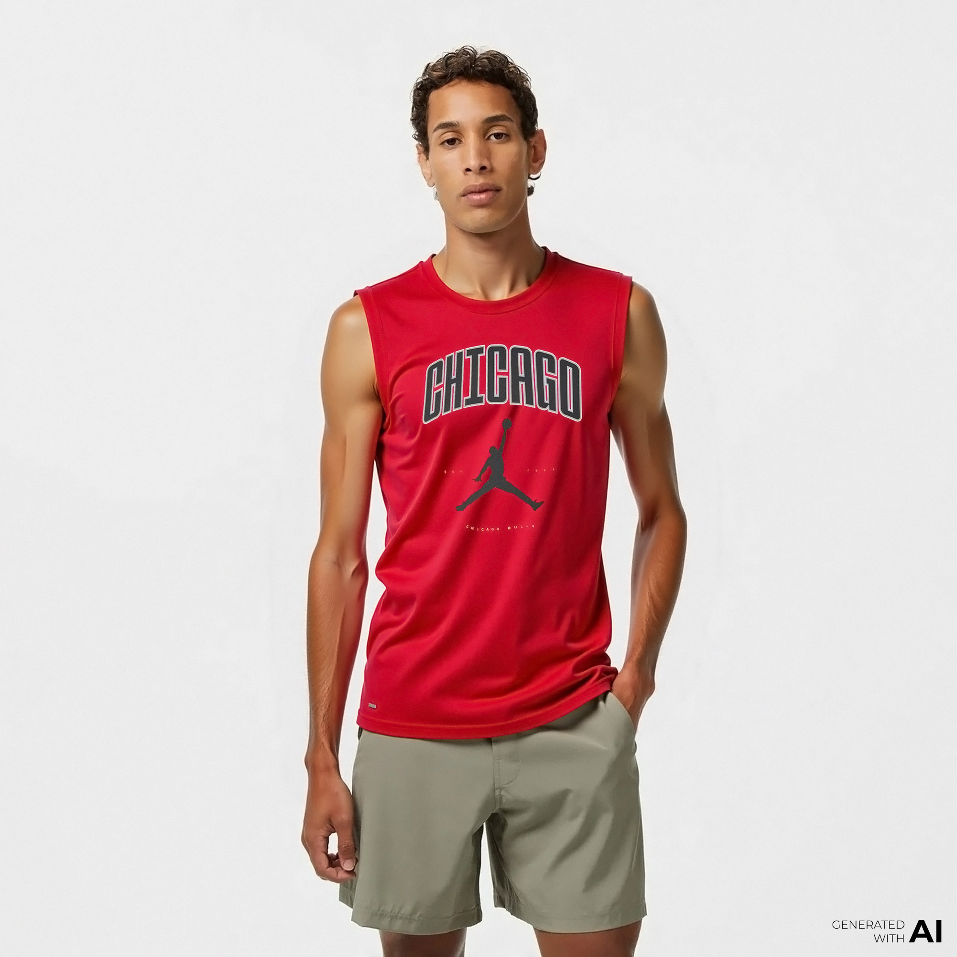 Nike Chicago Bulls Erkek Kırmızı Basketbol Atlet