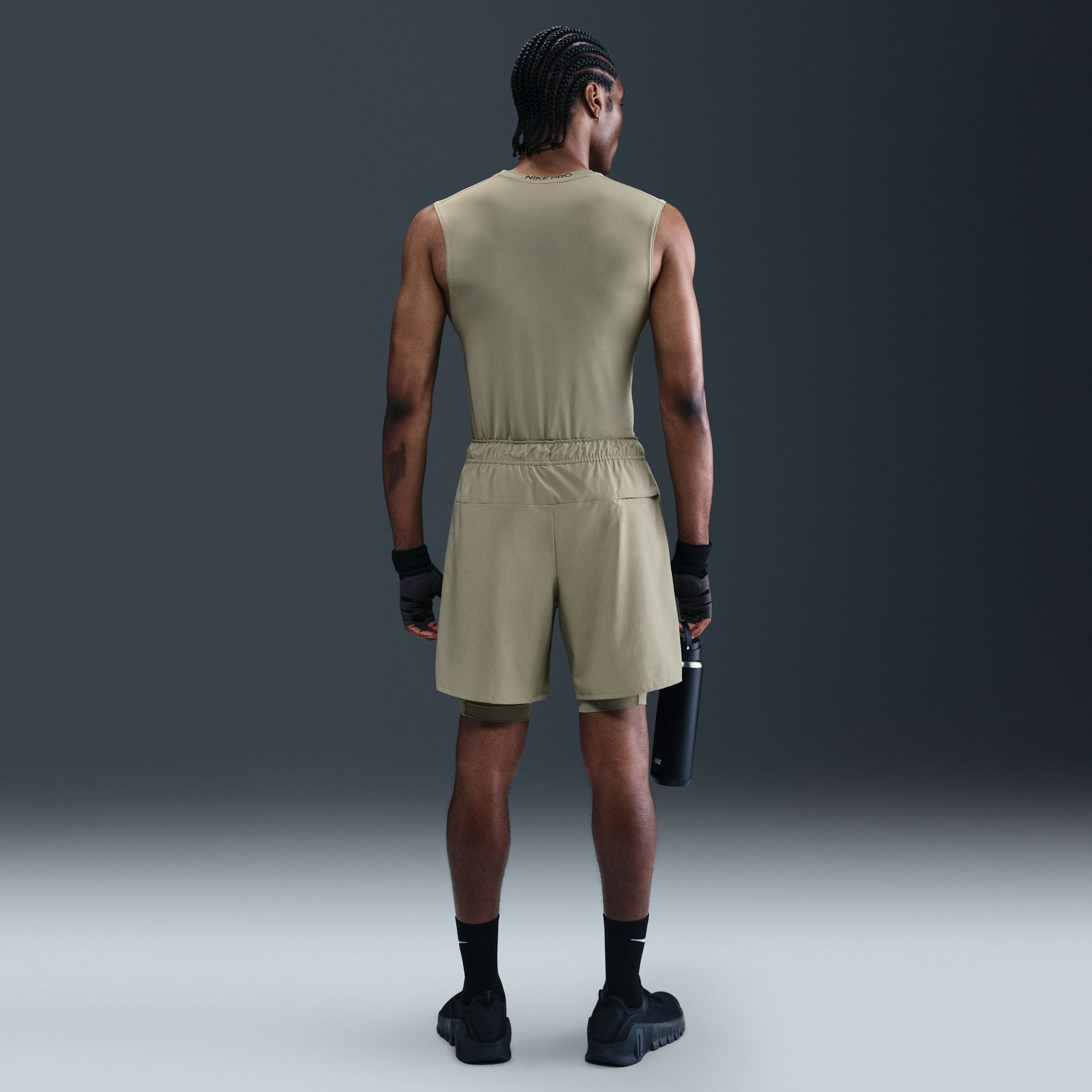 Nike Dri-FIT UnlimitedWoven 7in 2in1 Erkek Siyah Şort