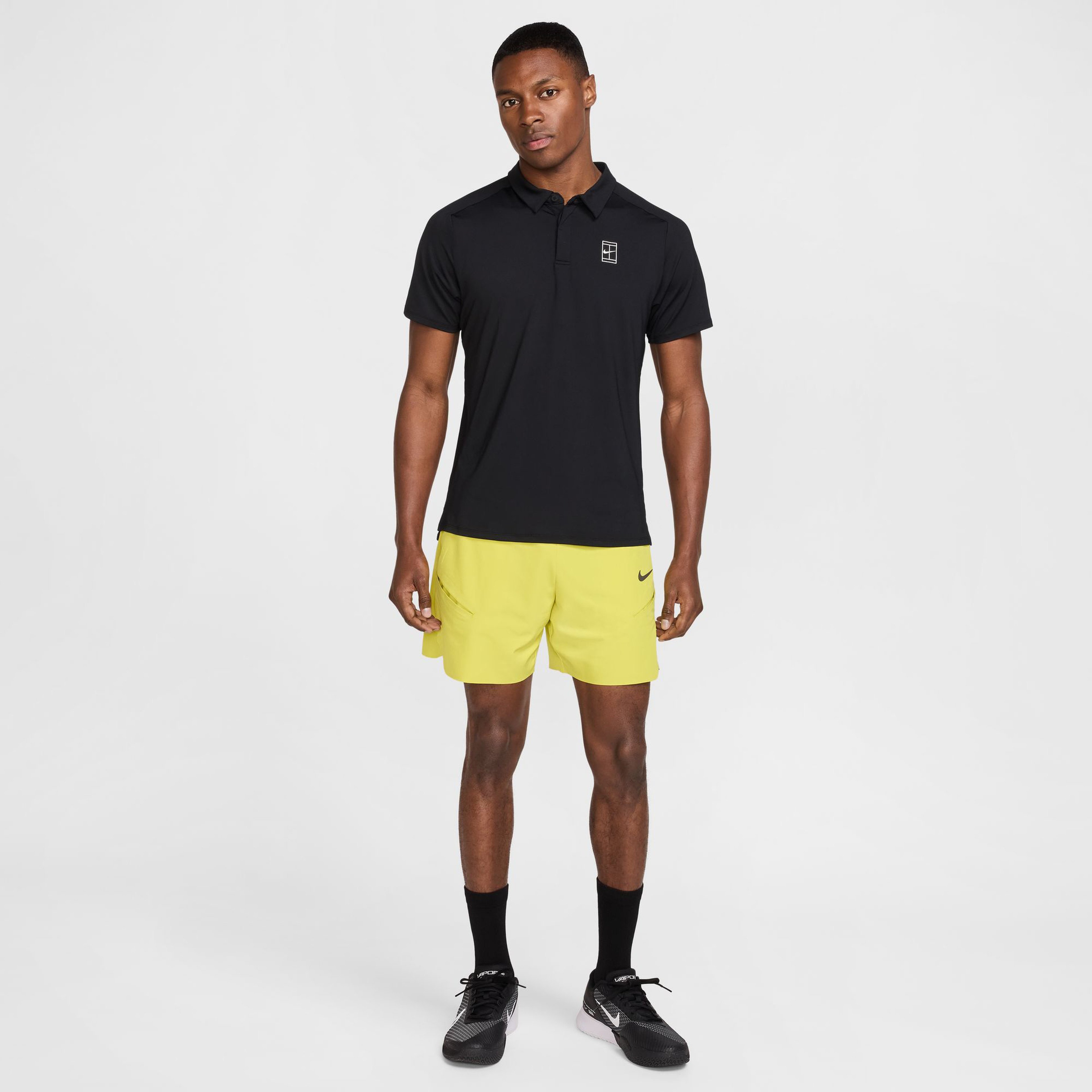 Nike Court Advantage Erkek Siyah Tenis Polo