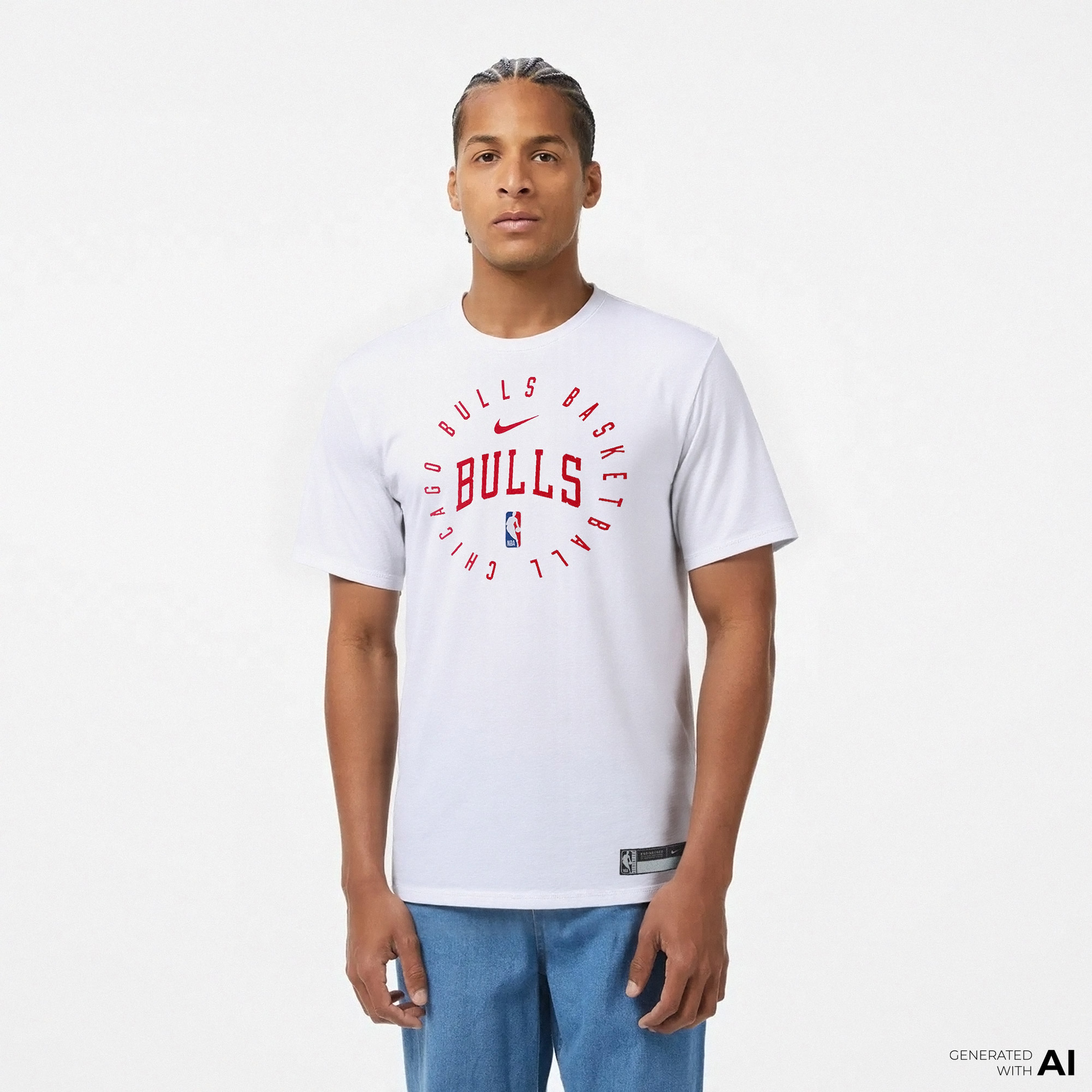 Nike Chicago Bulls Practice Erkek Beyaz Basketbol T-Shirt