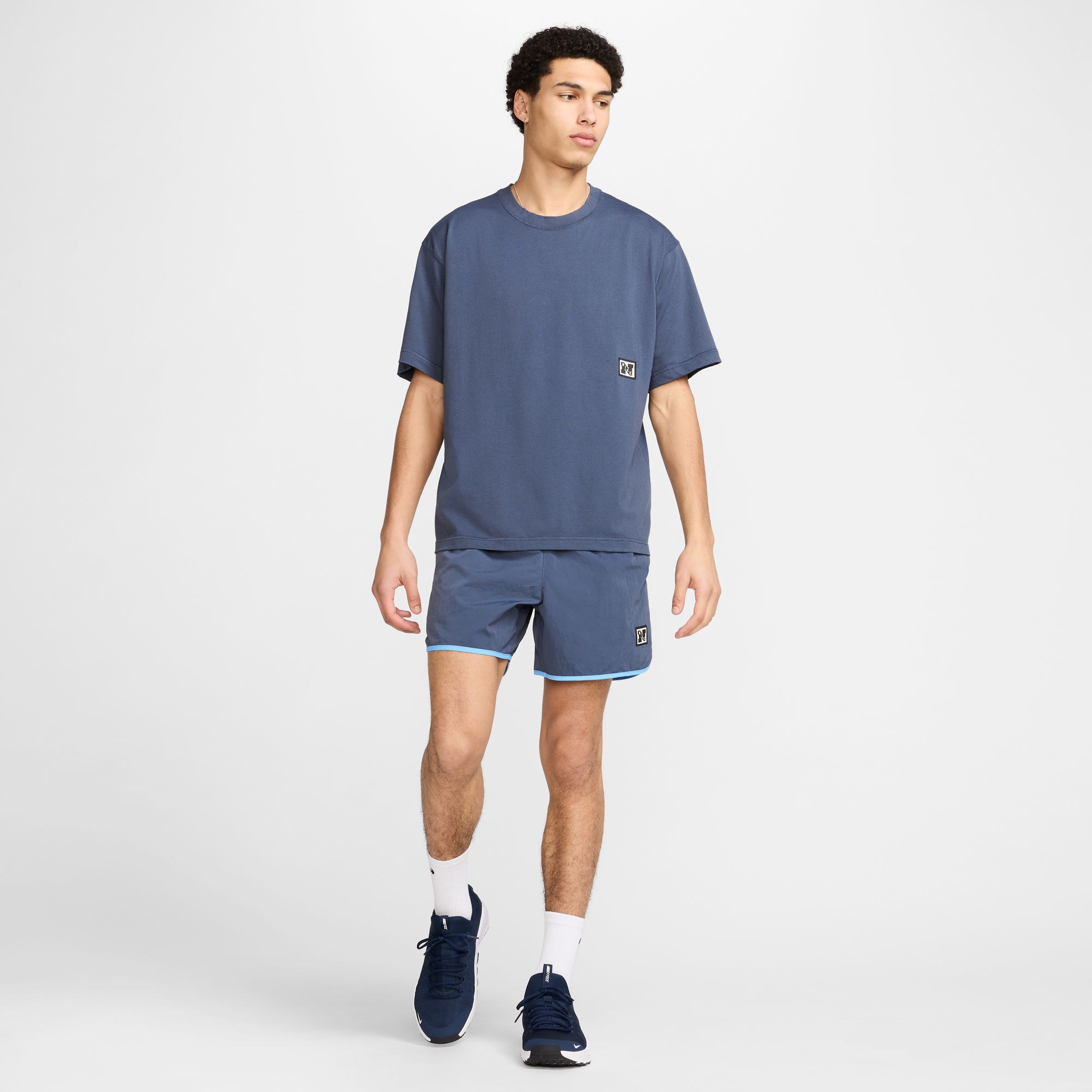 Nike Dri-FIT Heritage Perf Top Ss Erkek Mavi T-Shirt