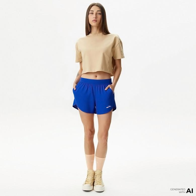 Brooks Elite 2 Split Kadın Lacivert Koşu Şortu