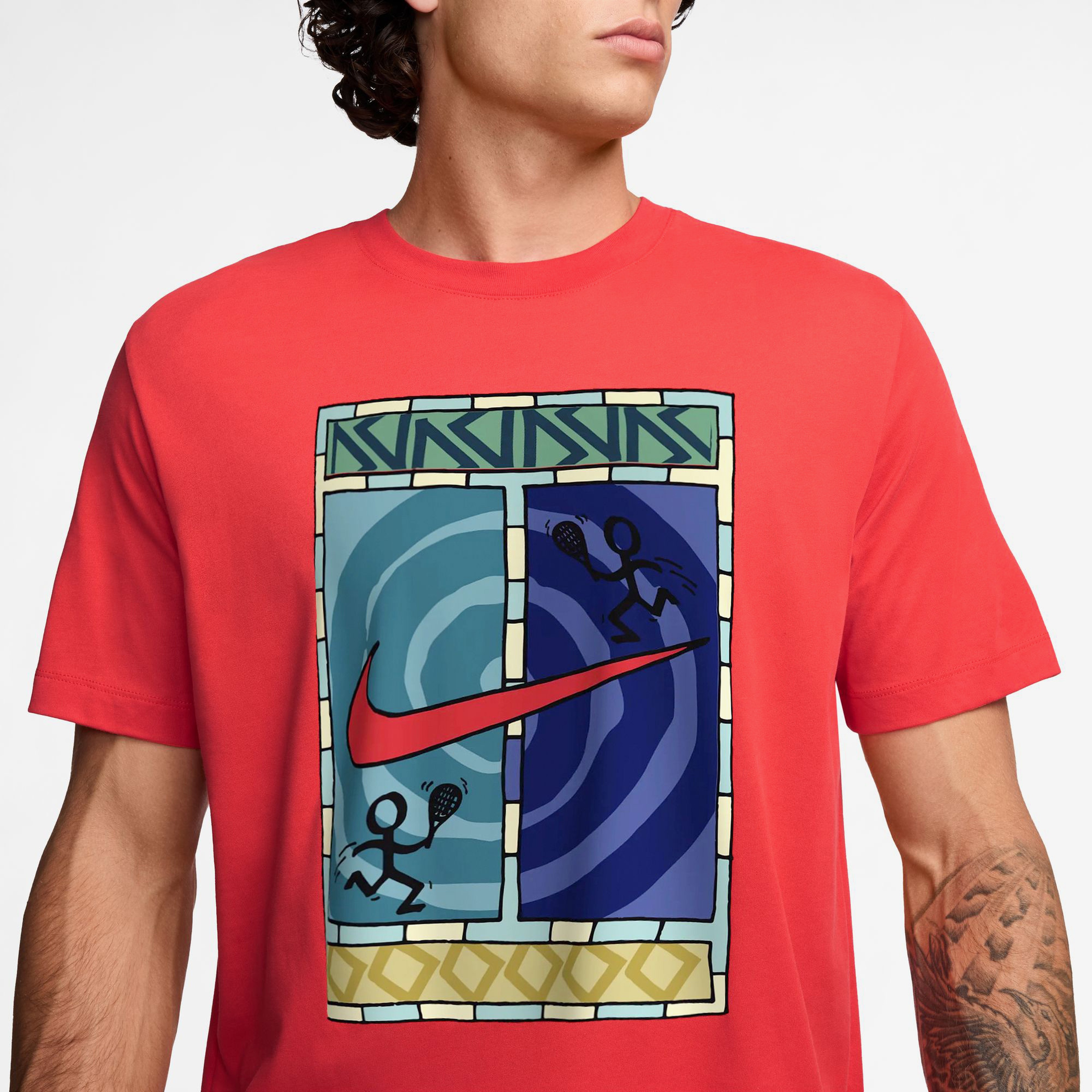 Nike Court Erkek Kırmızı Tenis T-Shirt