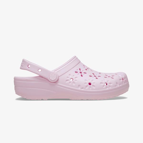 Crocs Classic Floral Cut Out Clog Kadın Pembe Terlik