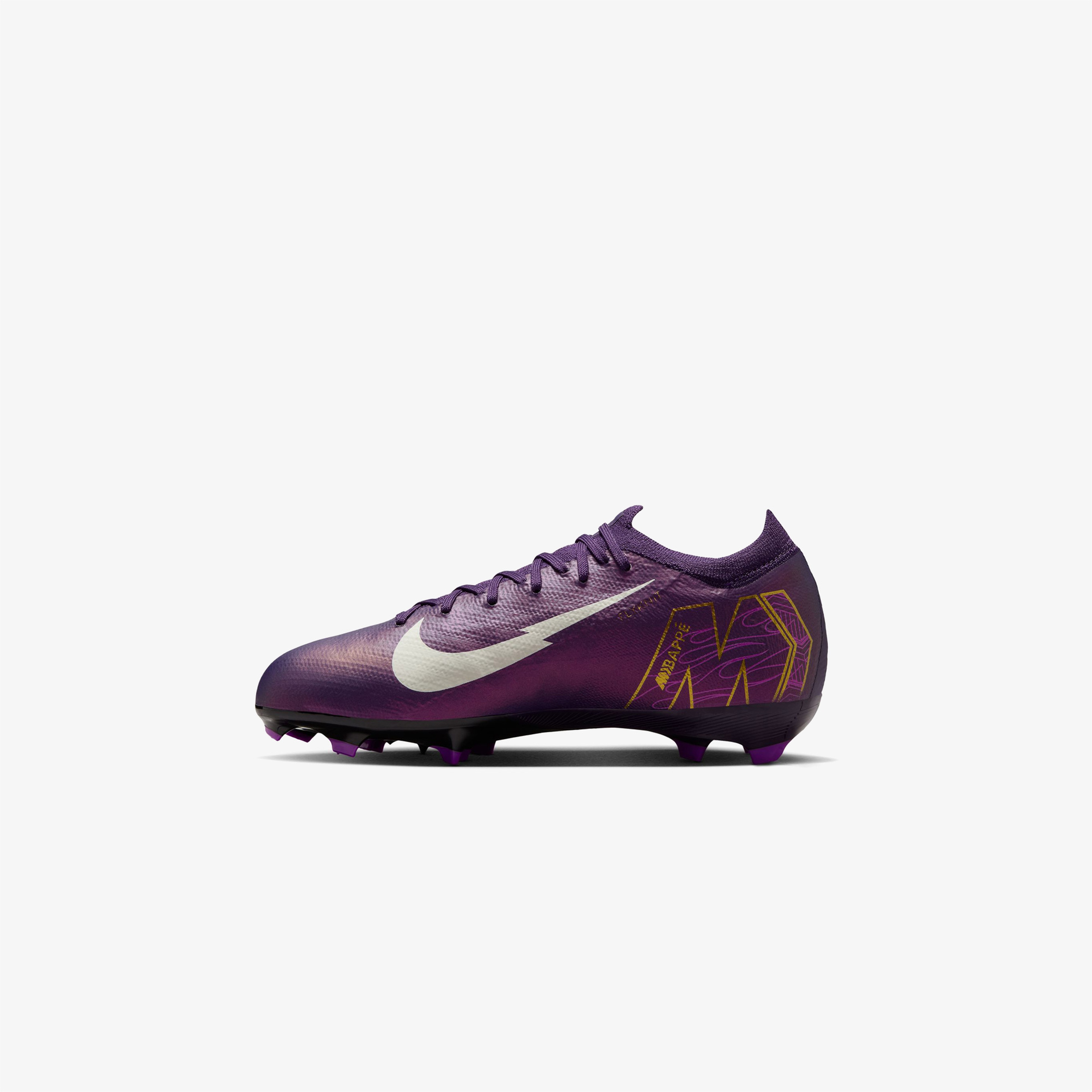 Nike Jr. Mercurial Vapor 16 Pro "Kylian Mbappe" Çocuk Mor Çim Saha Kramponu