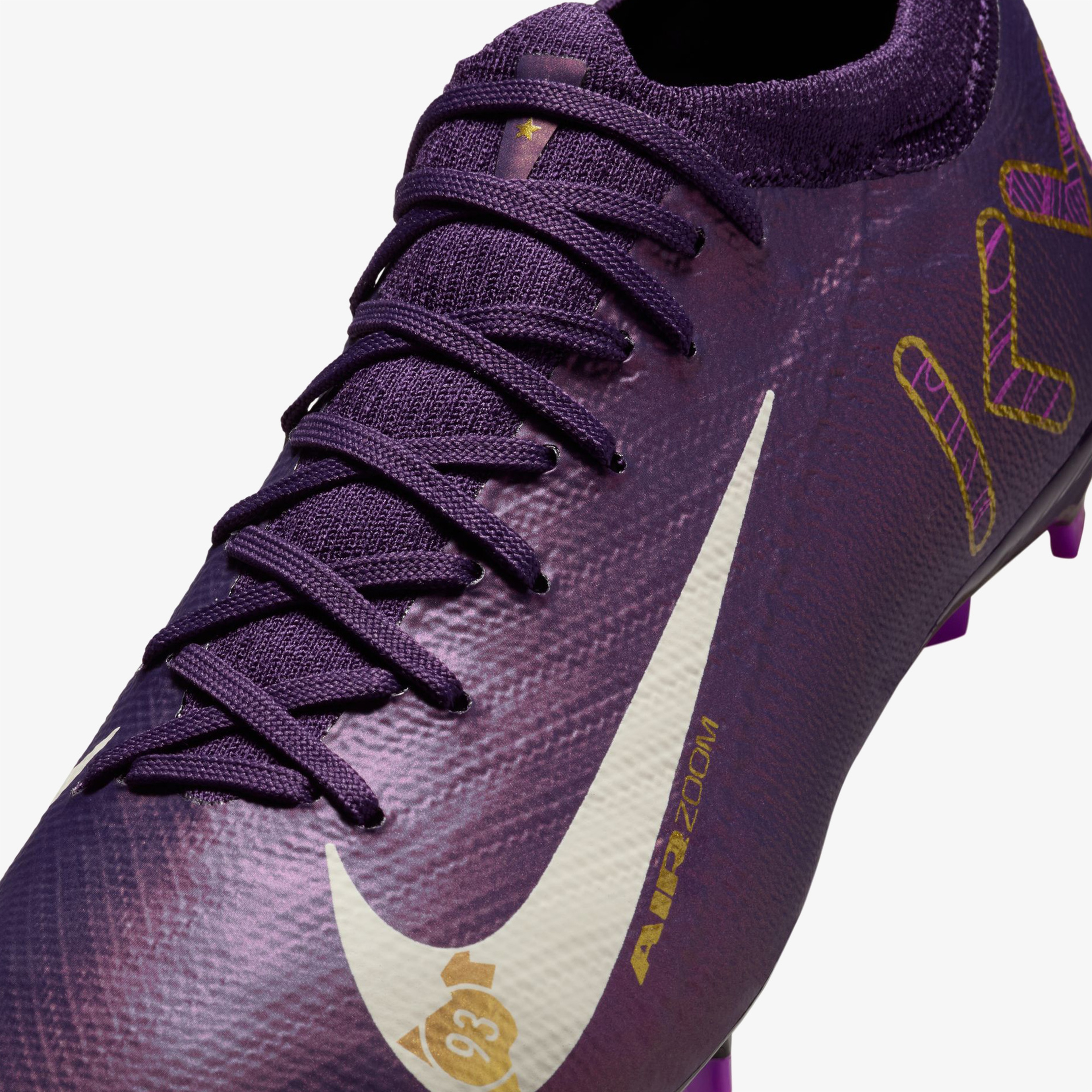 Nike Jr. Mercurial Vapor 16 Pro "Kylian Mbappe" Çocuk Mor Çim Saha Kramponu