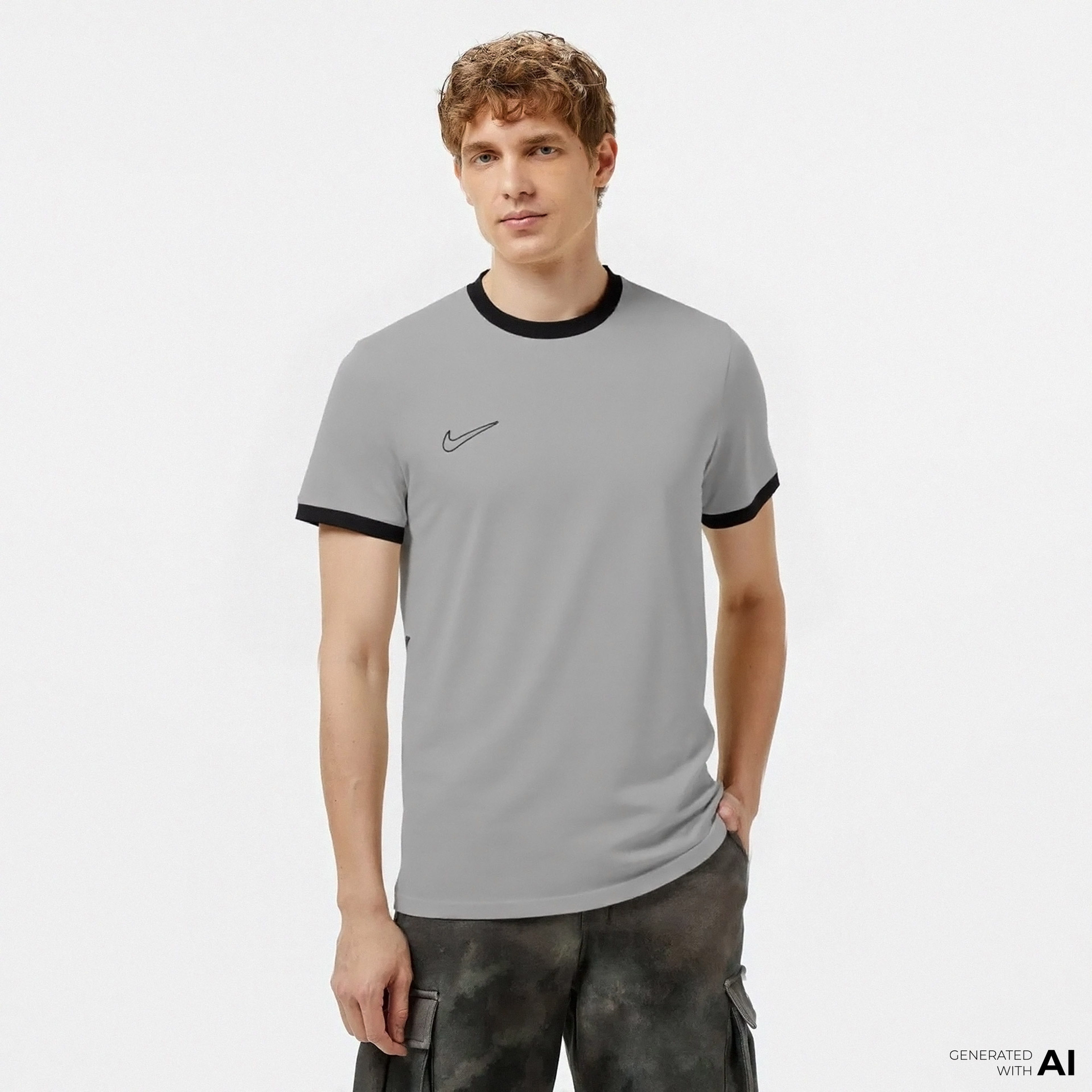 Nike Dri-FIT Academy 25 Erkek Gri T-Shirt
