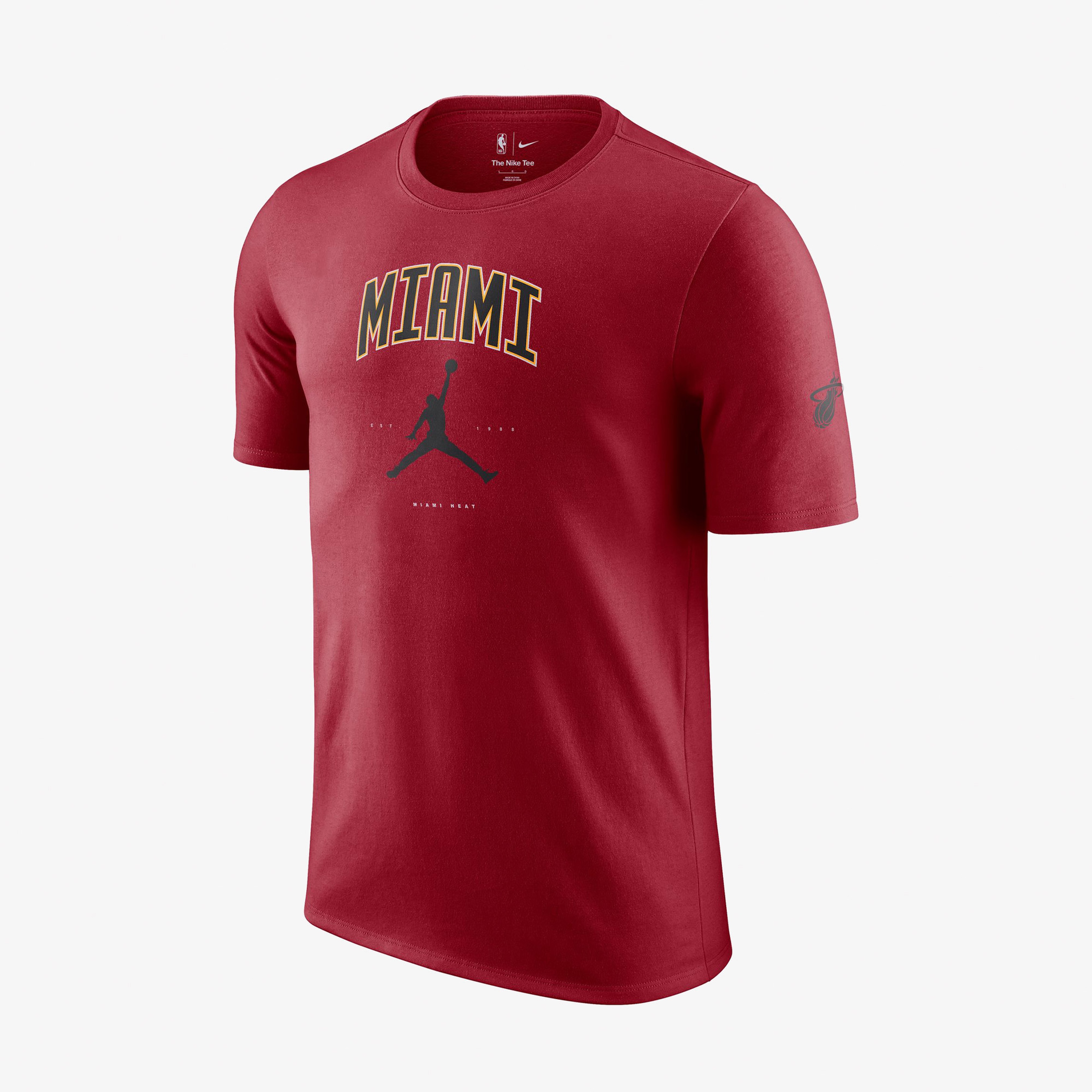 Nike Miami Heat Essential Erkek Kırmızı Basketbol T-Shirt