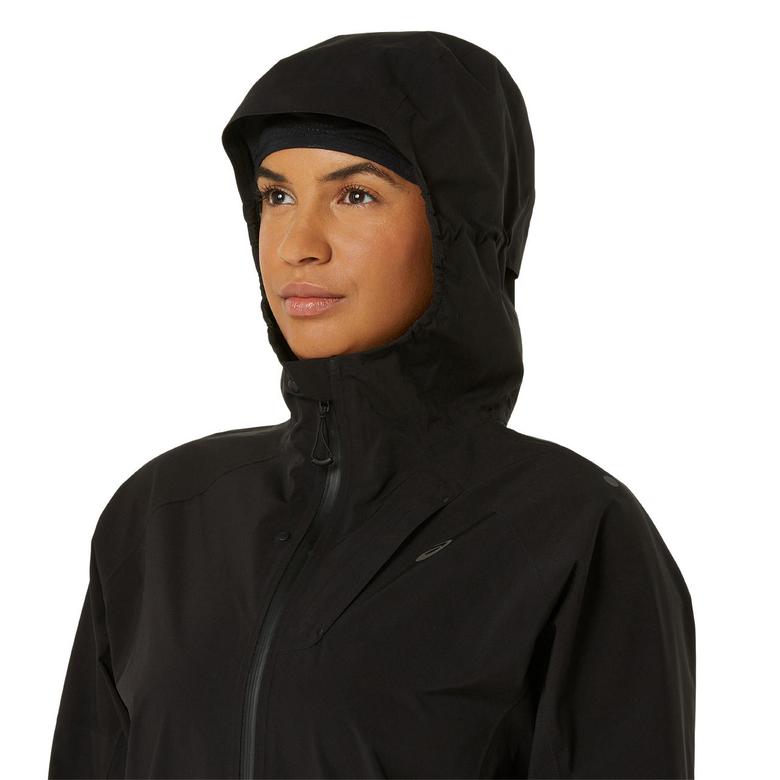 Asics Metarun Waterproof Kadın Siyah Koşu Ceketi