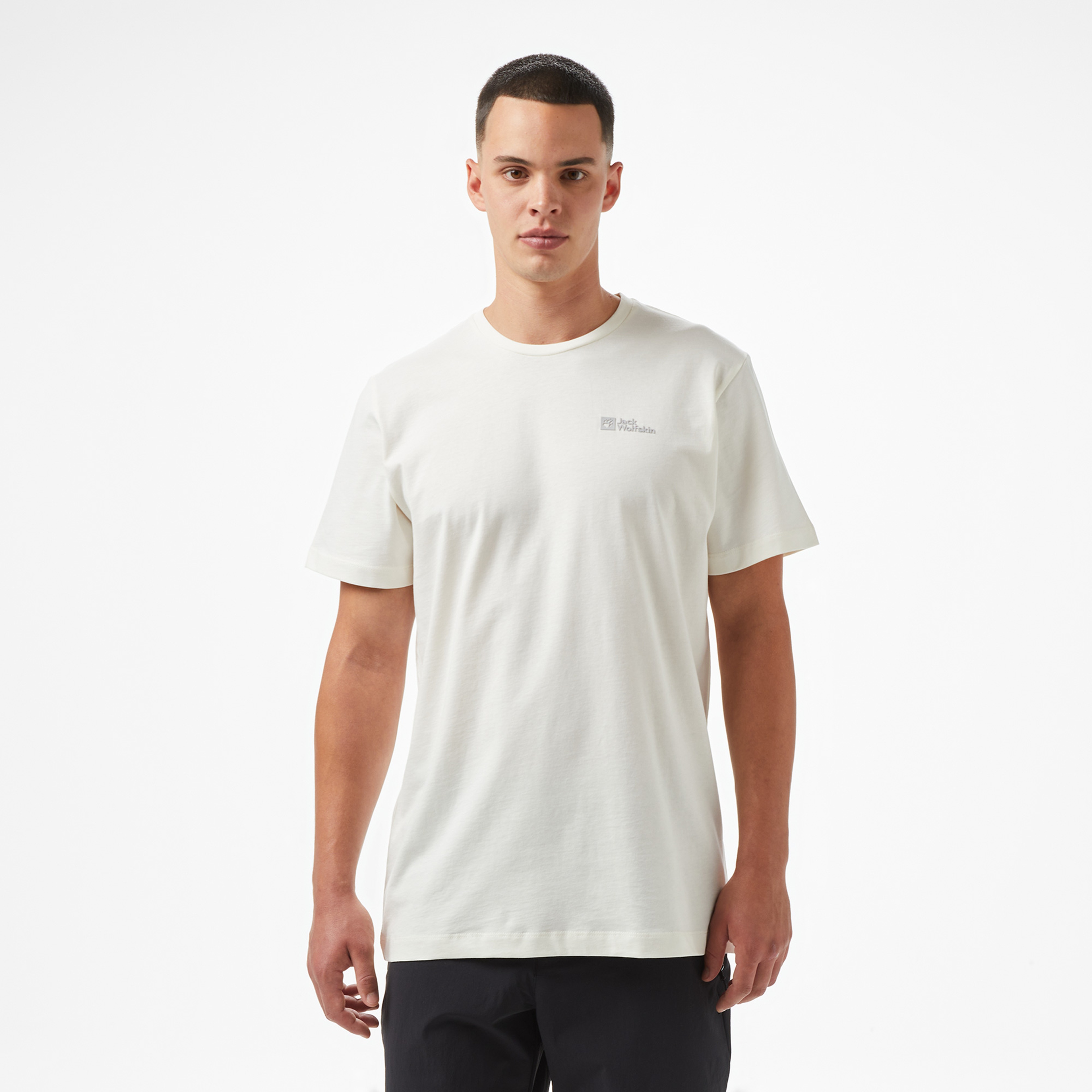 Jack Wolfskin Essential Erkek Krem T-Shirt
