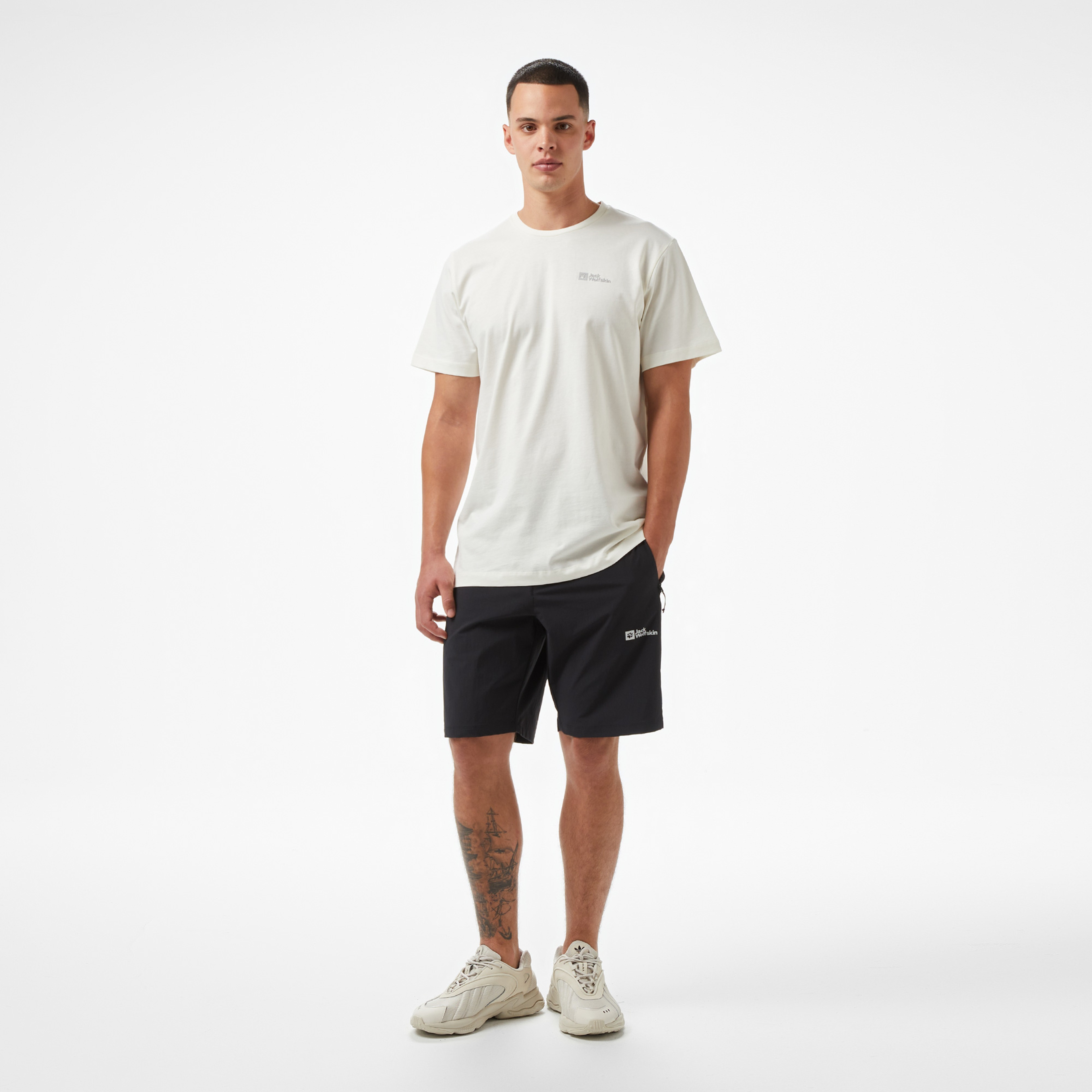 Jack Wolfskin Essential Erkek Krem T-Shirt
