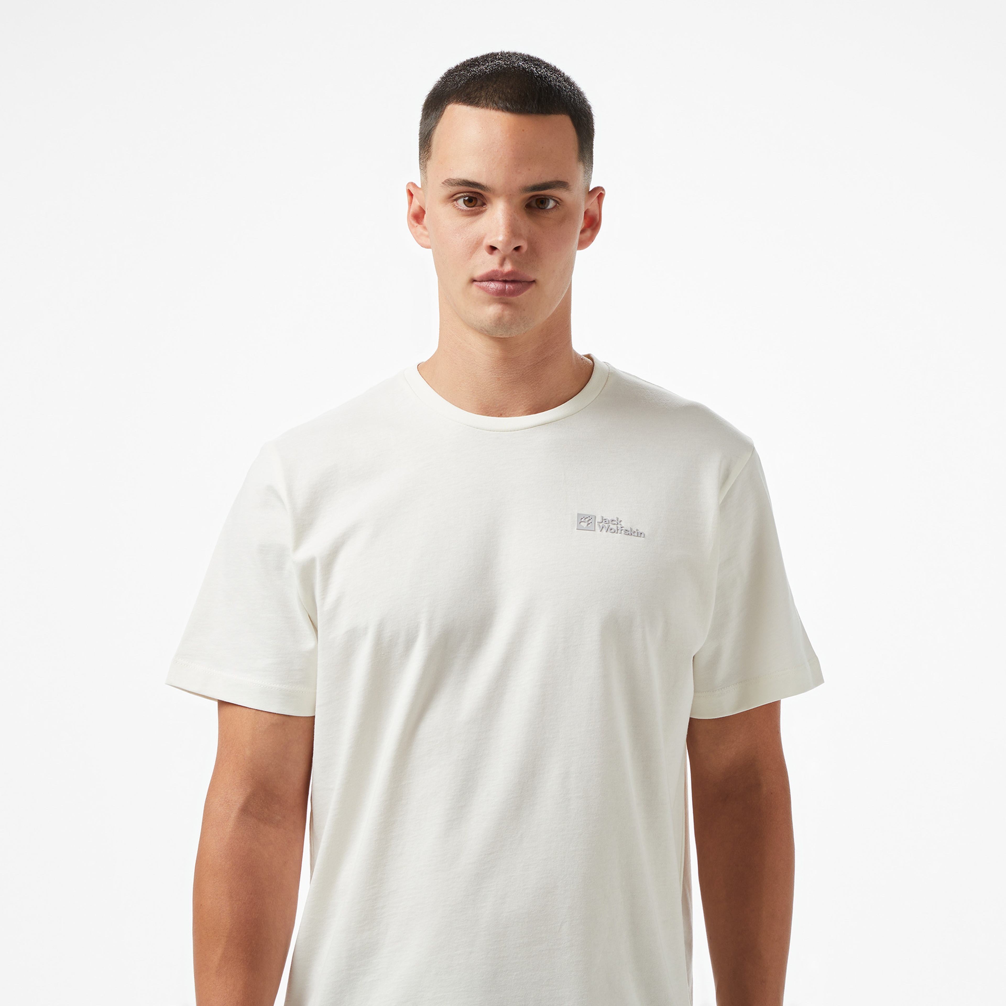 Jack Wolfskin Essential Erkek Krem T-Shirt