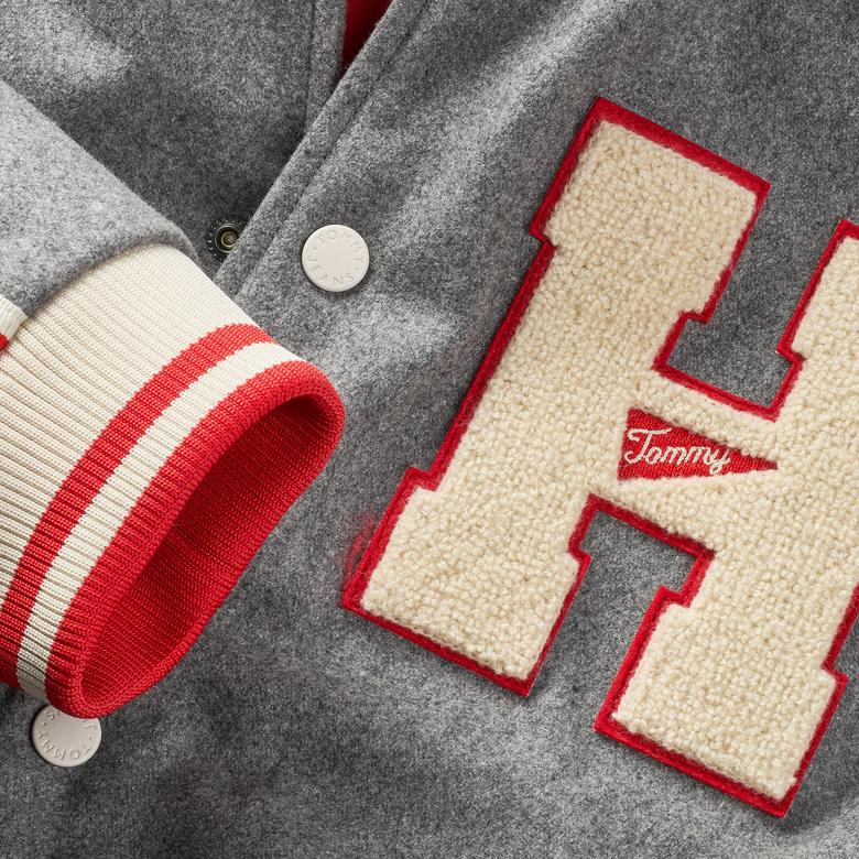 Tommy Jeans Wool Varsity Erkek Gri Ceket