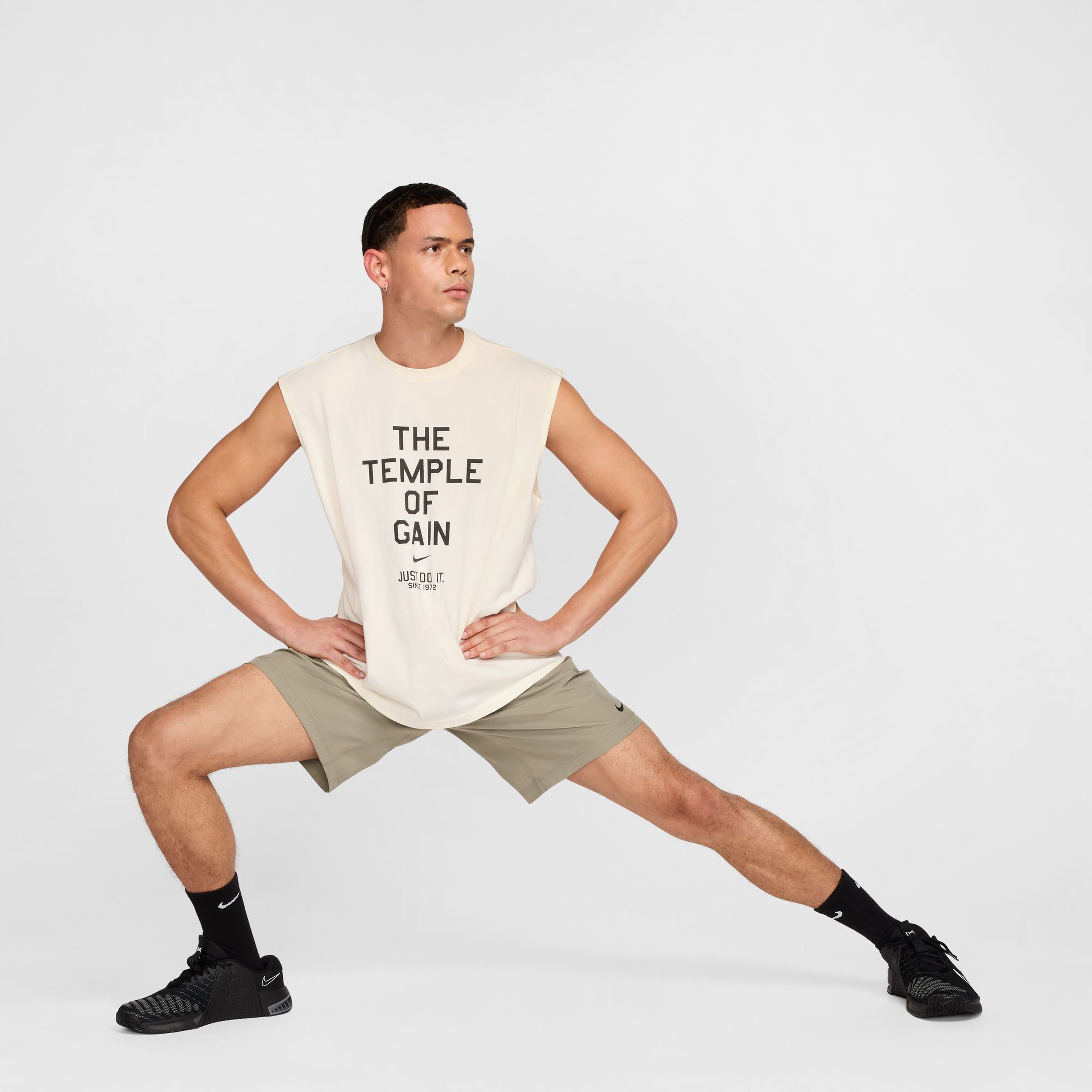 Nike Sleeveless  Erkek Krem Antrenman Atleti