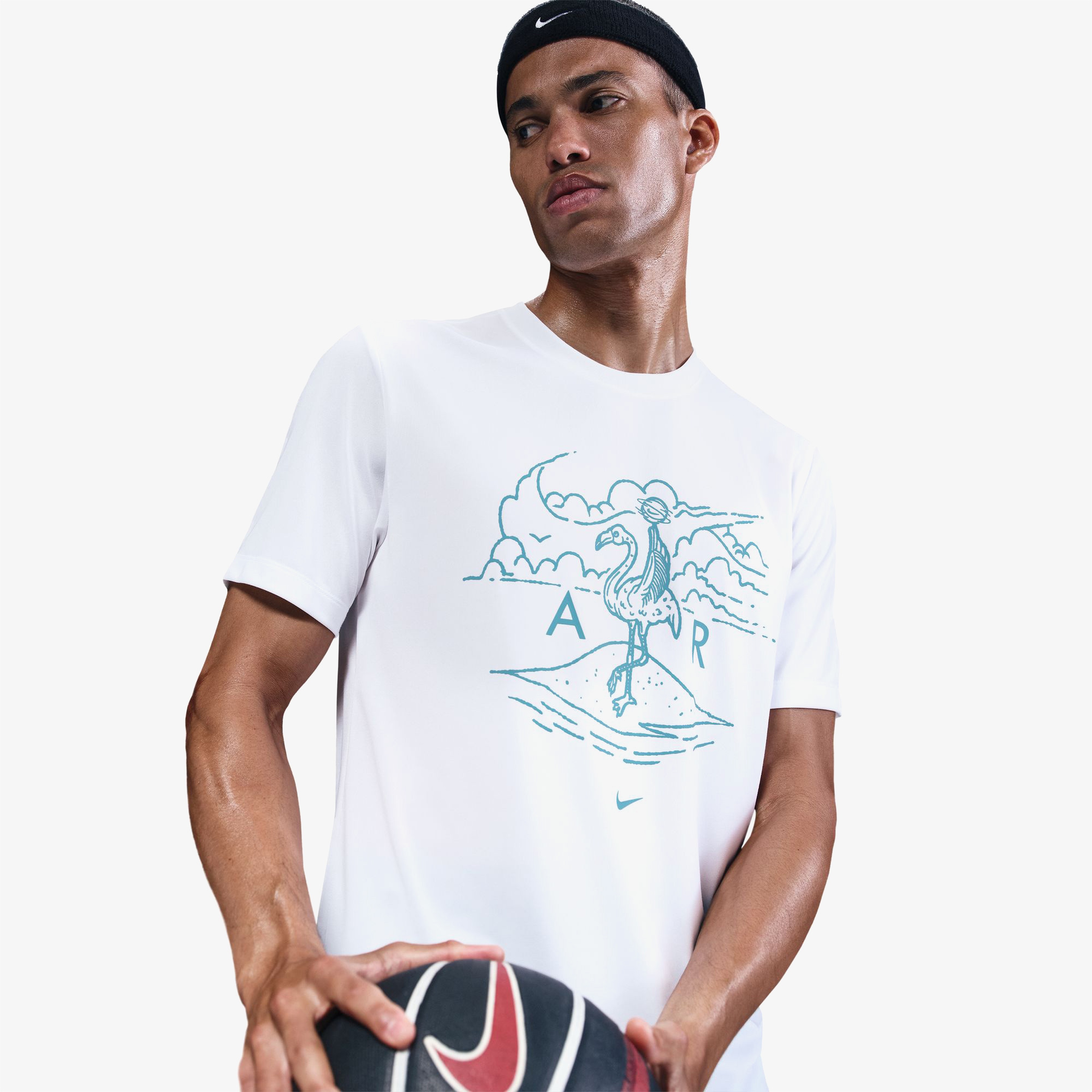 Nike Dri-Fit Erkek Beyaz Basketbol T-Shirt