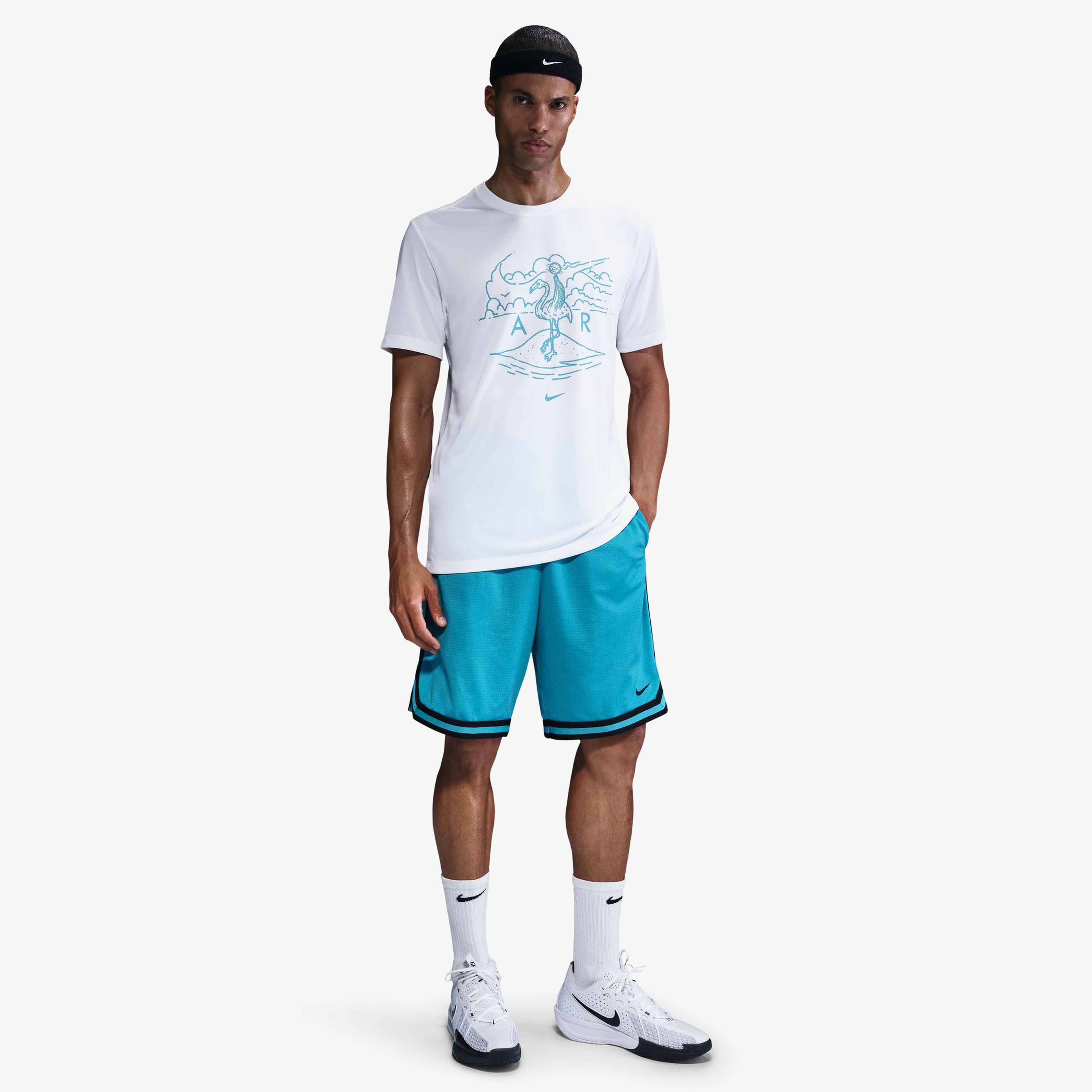 Nike Dri-Fit Erkek Beyaz Basketbol T-Shirt