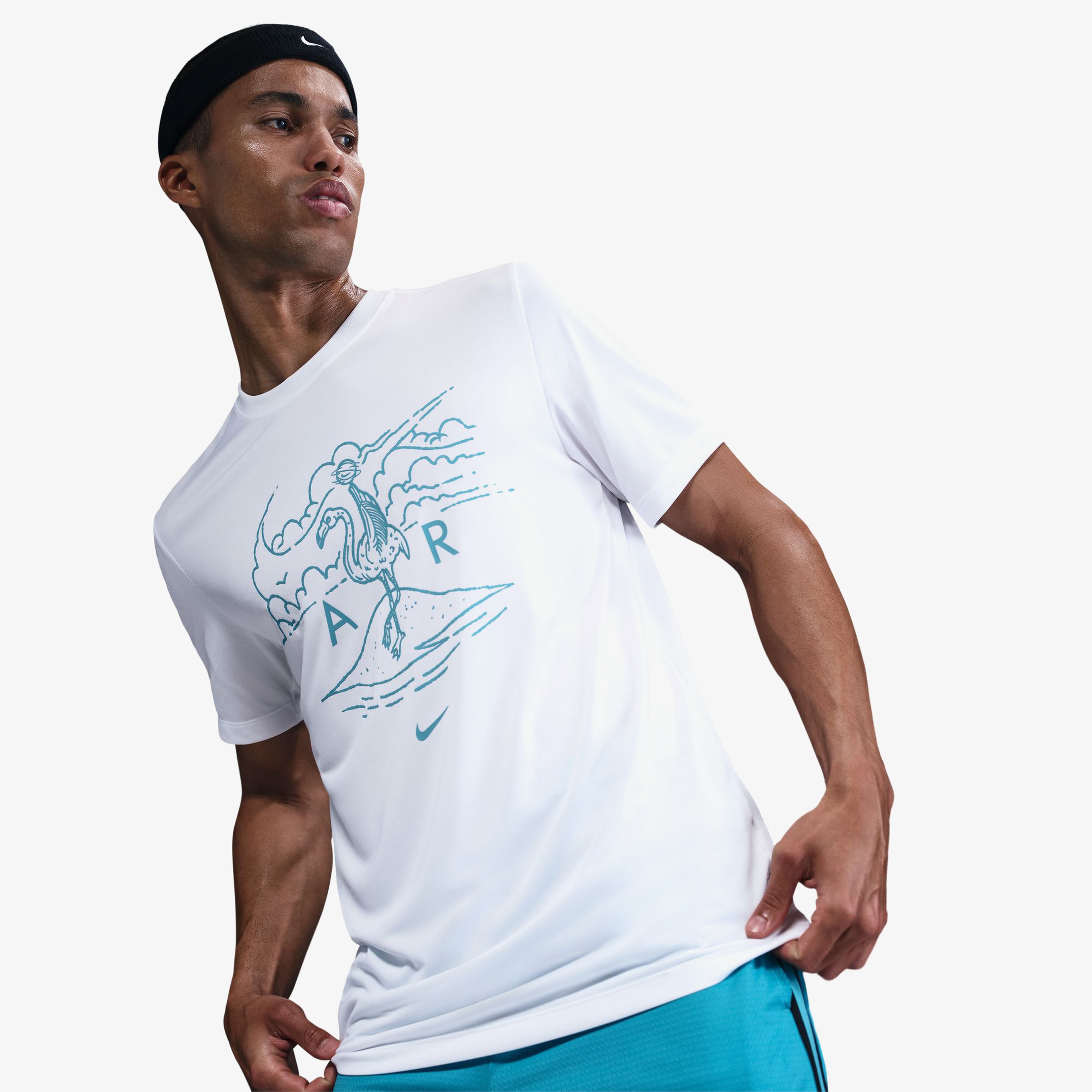 Nike Dri-Fit Erkek Beyaz Basketbol T-Shirt