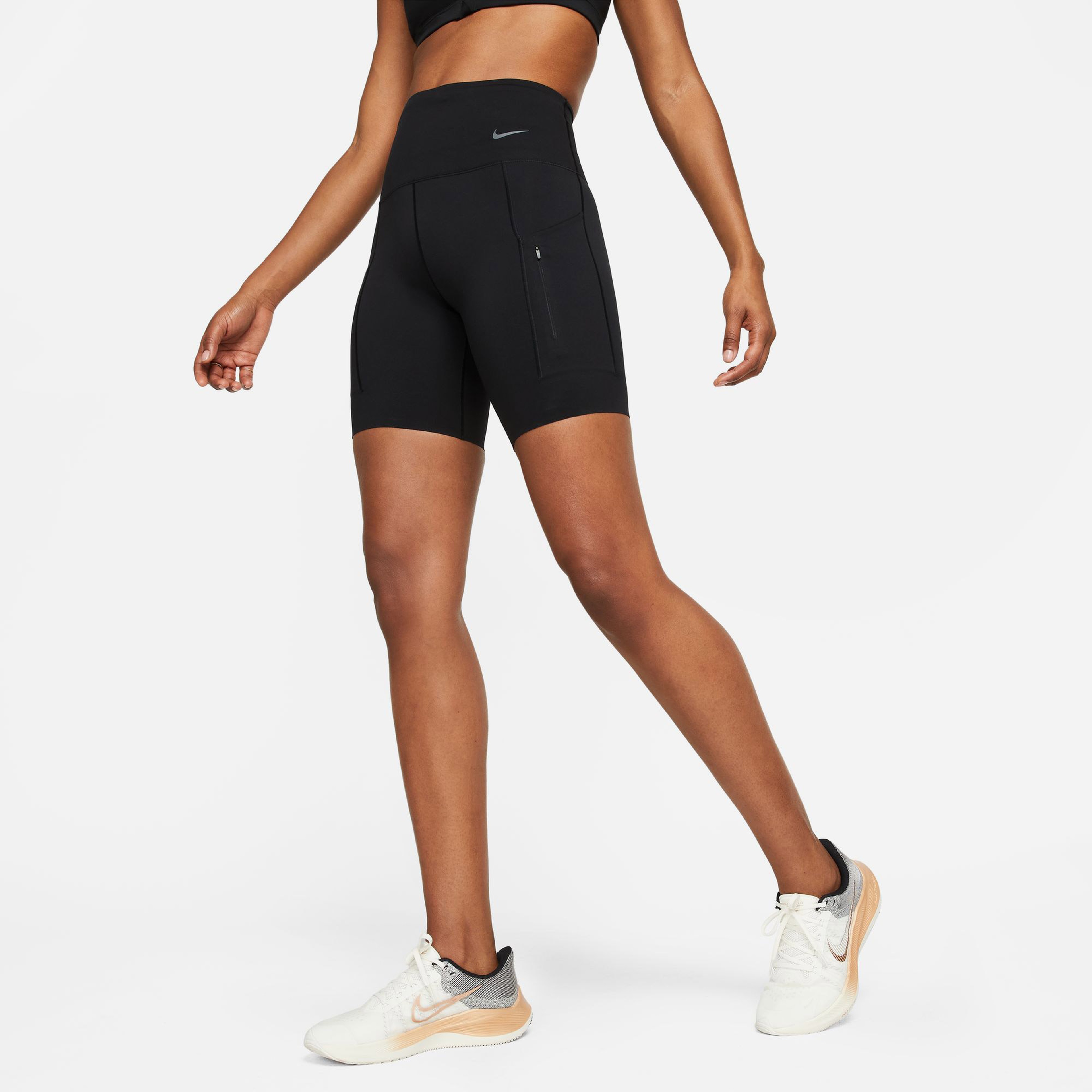 Nike Dri-Fit Go Hr 8in Kadın Siyah Tayt