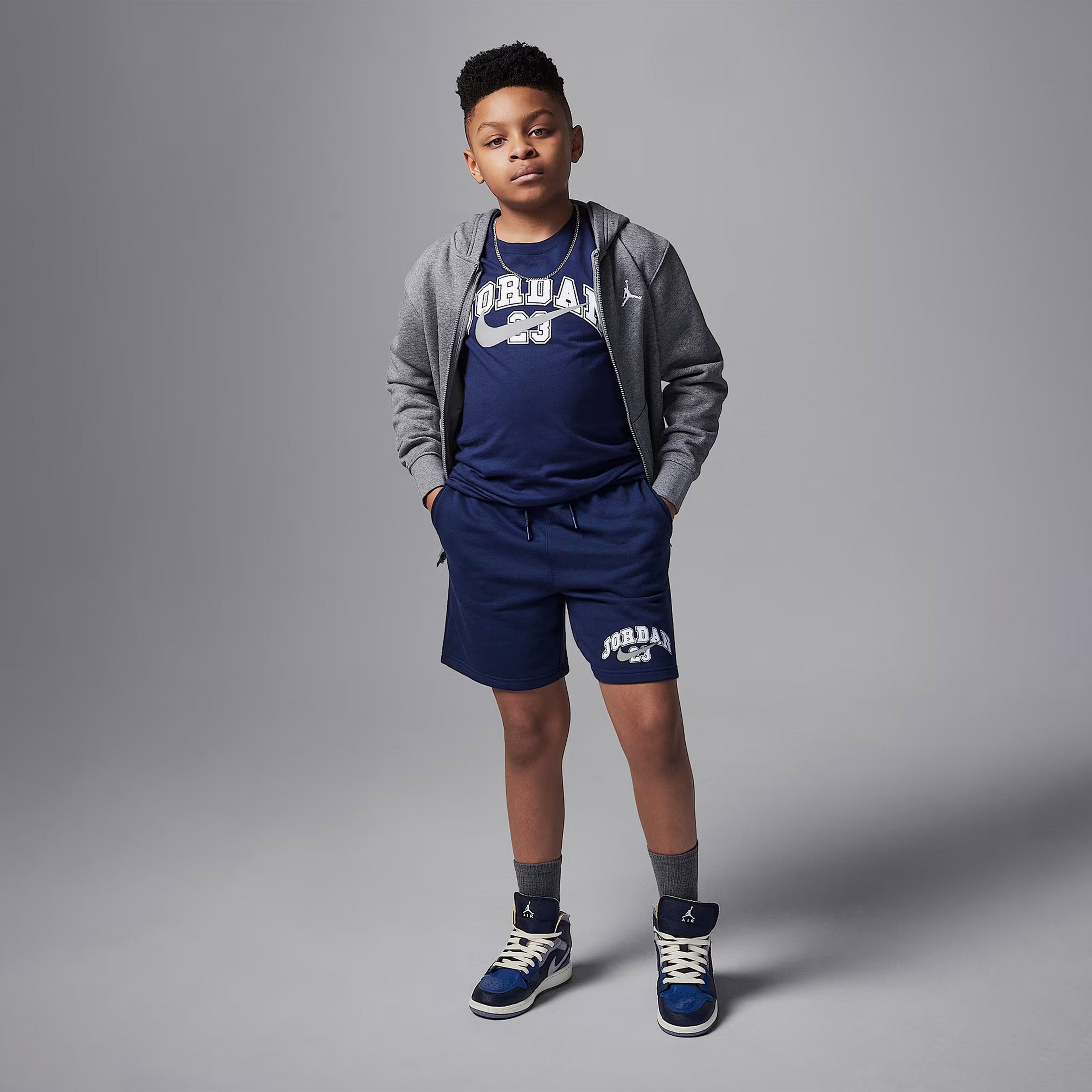 Jordan MVP French Terry S Çocuk Siyah Şort