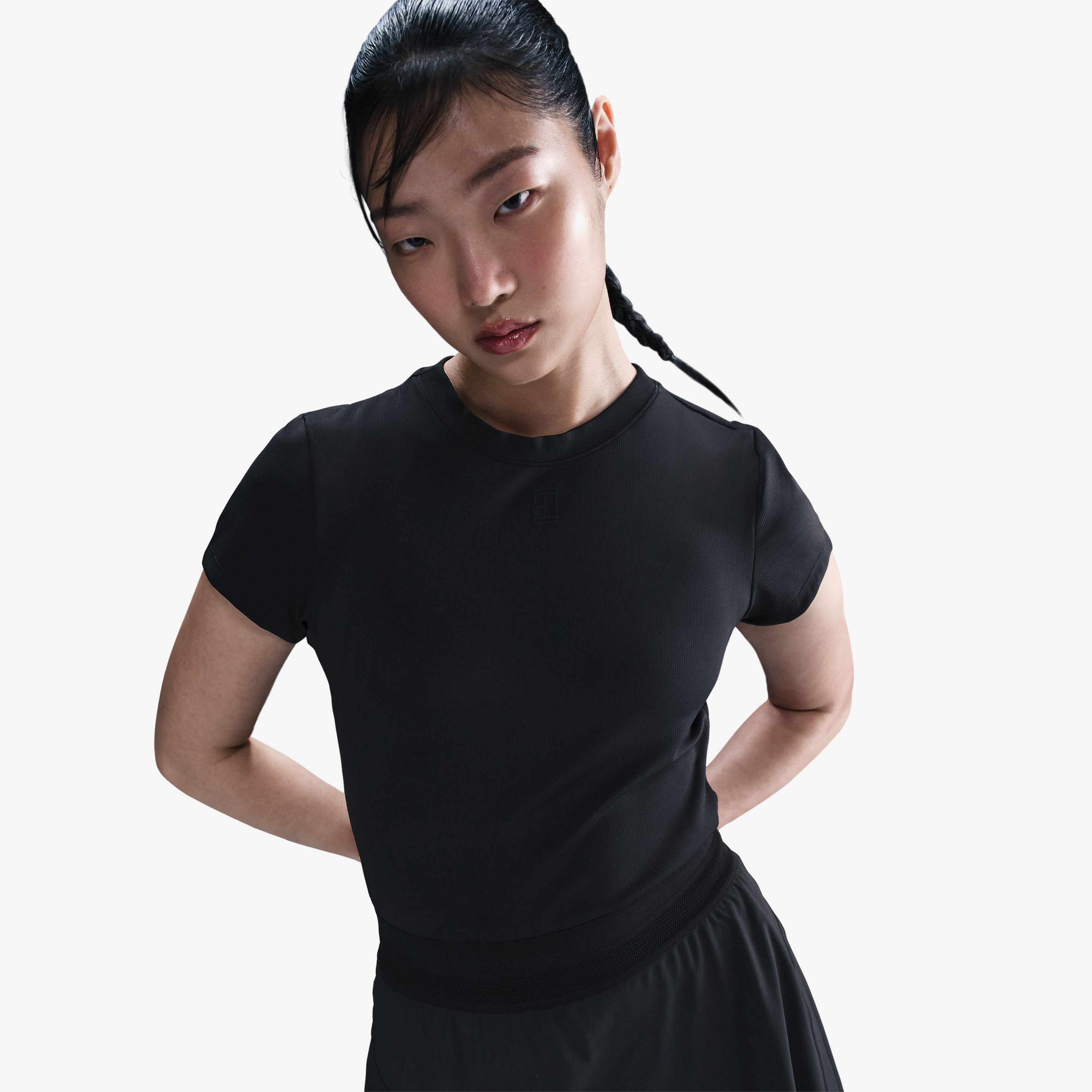 Nike Court Advantage Kadın Siyah Tenis T-Shirt