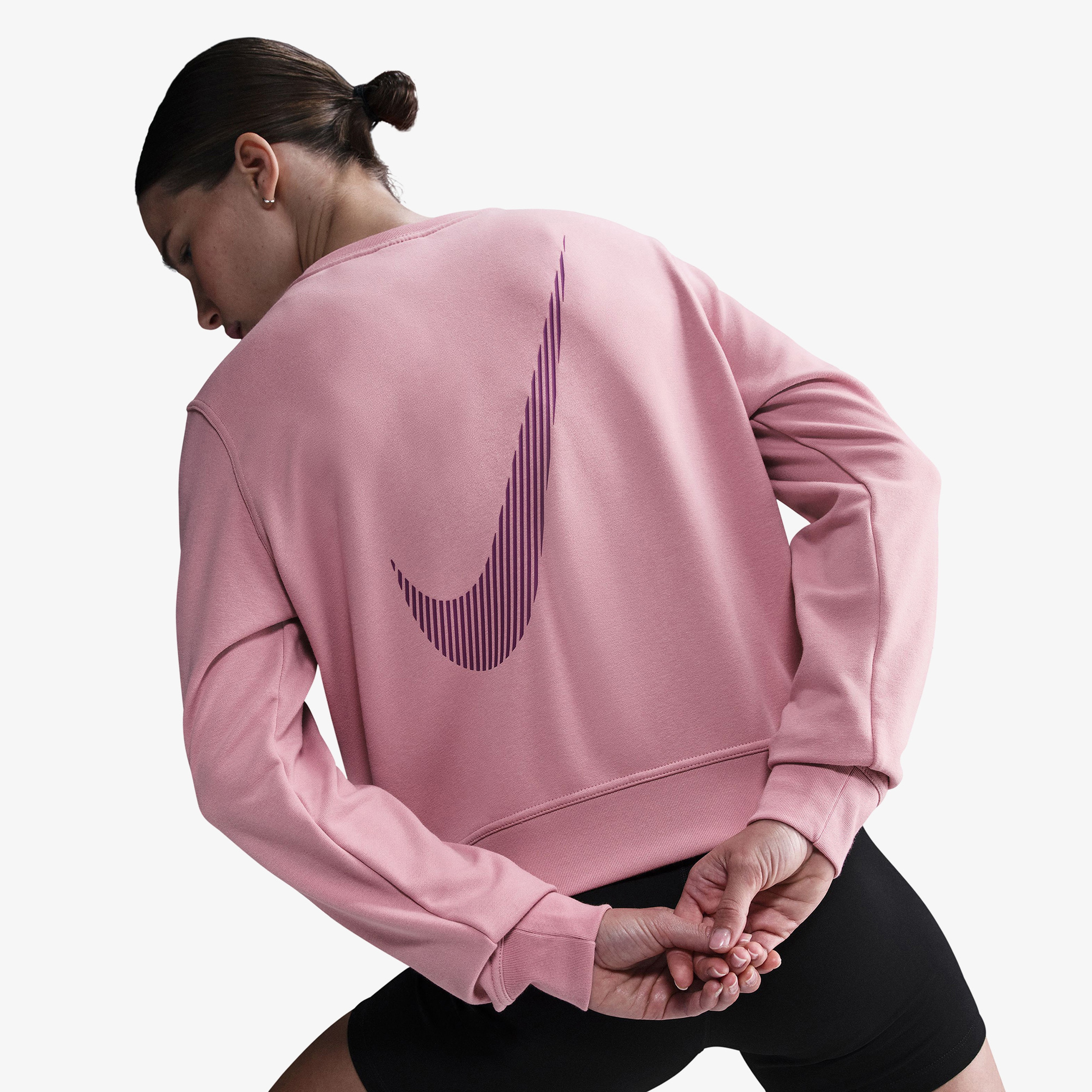 Nike One Dri-Fit Crew Kadın Pembe Sweatshirt