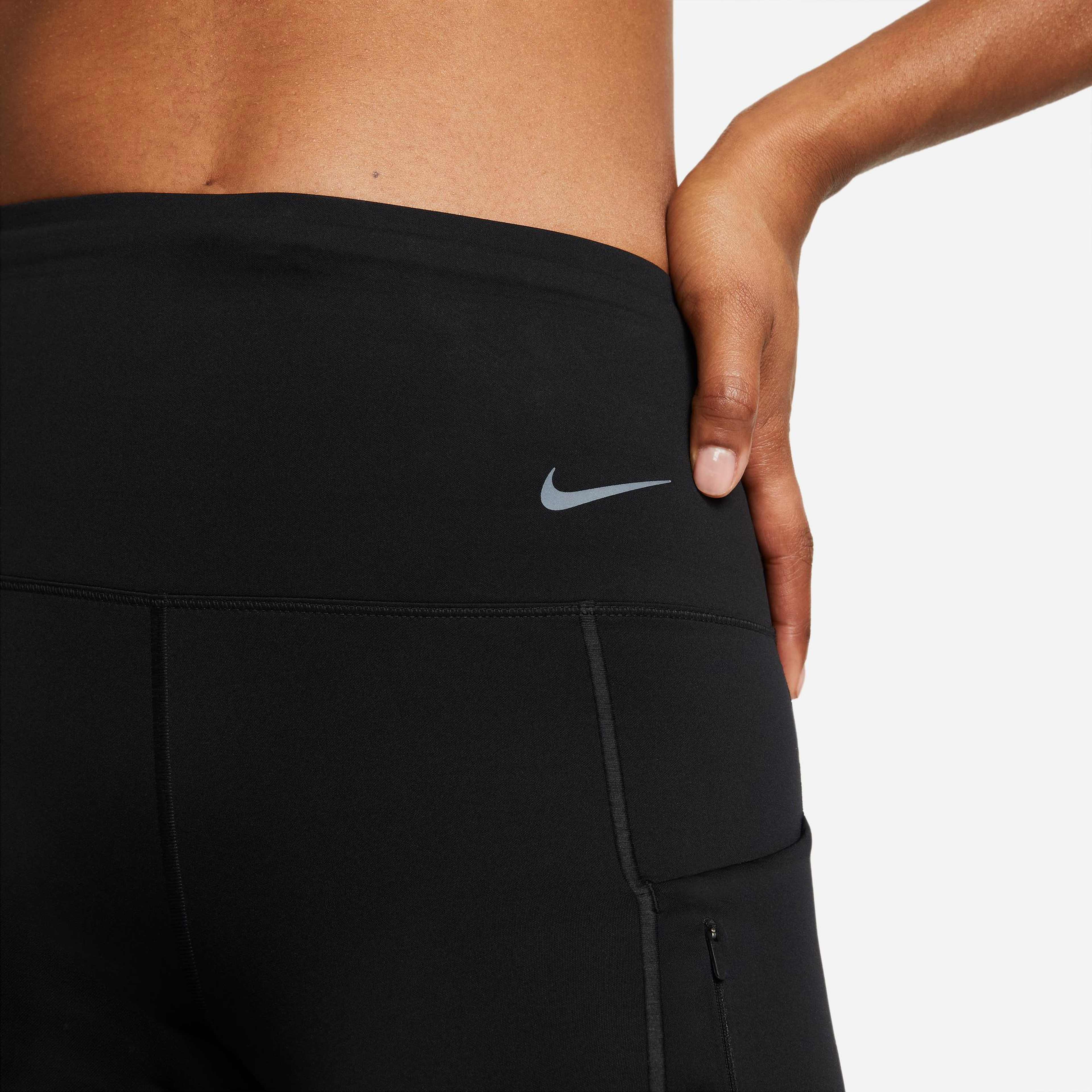 Nike Dri-Fit Go Hr 8in Kadın Siyah Tayt