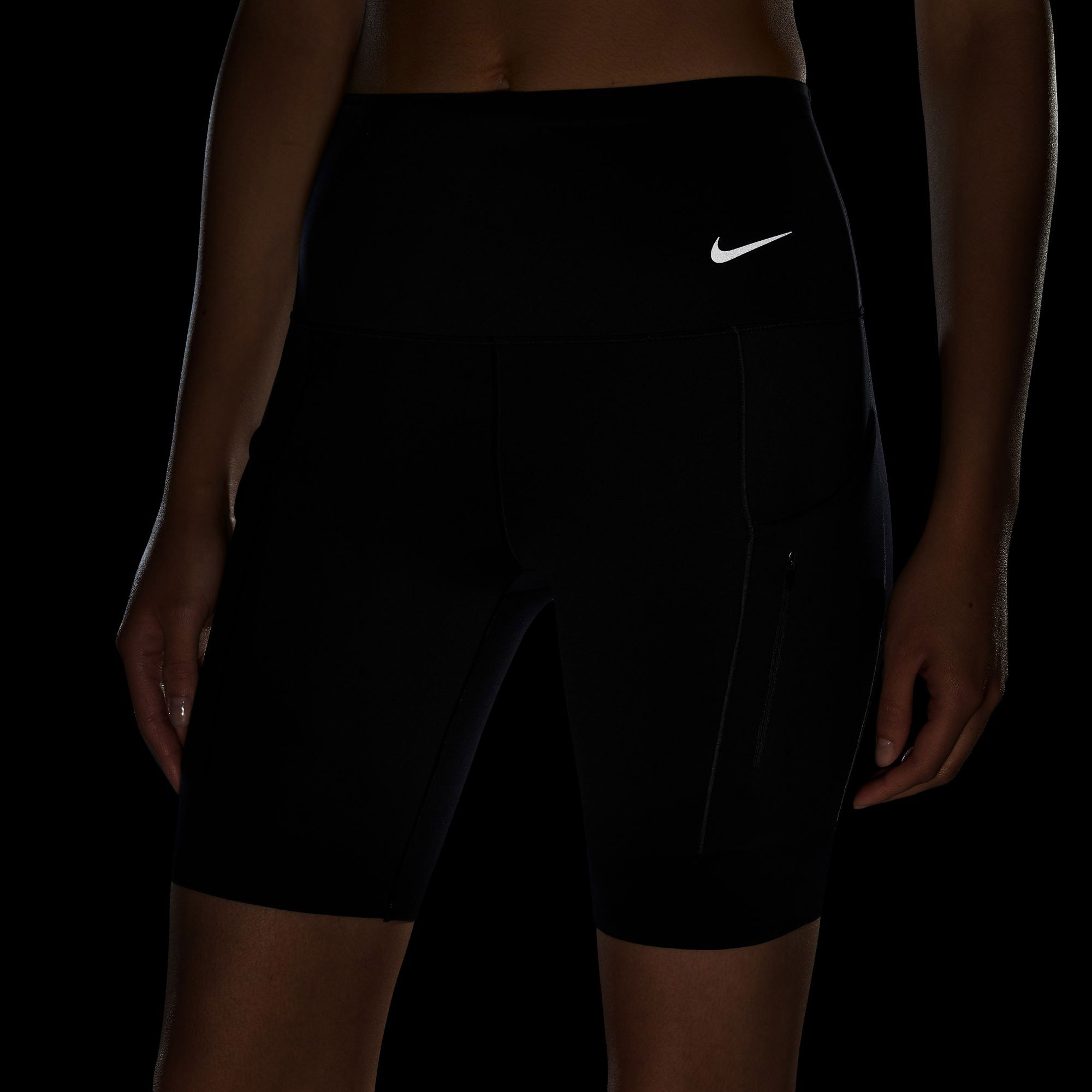 Nike Dri-Fit Go Hr 8in Kadın Siyah Tayt