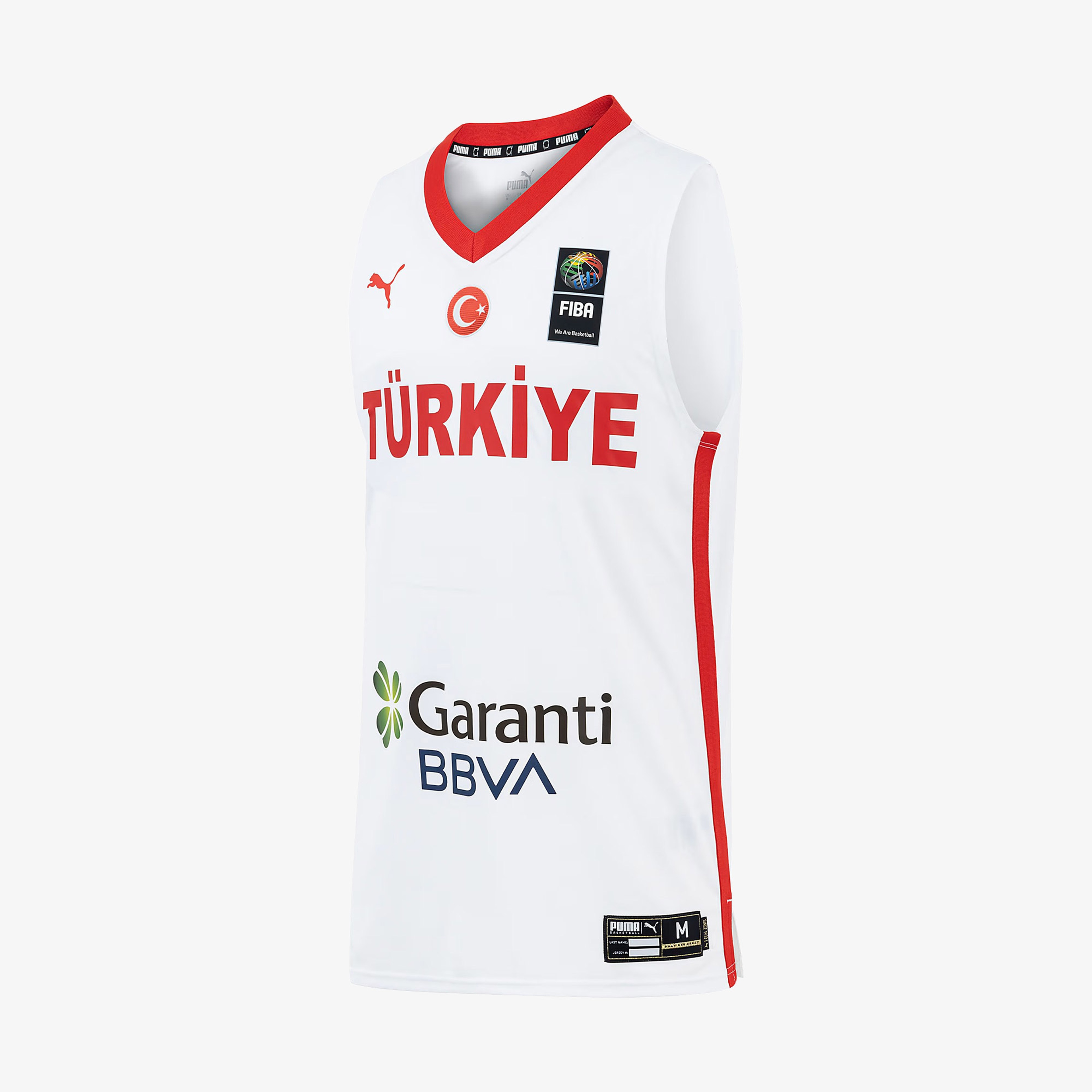 Puma Turkey V-Neck Game Jersey Erkek Beyaz Basketbol Forması